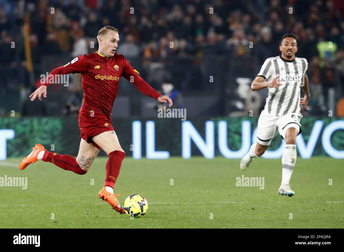 Rome, Italy. 05th Mar, 2023. Rick Karsdorp, of AS Roma, in action during the Serie A football match between Roma and Juventus at Rome's Olympic stadium, Rome, Italy, March 05, 2023. Credit: Riccardo De Luca - Update Images/Alamy Live News Stock Photo