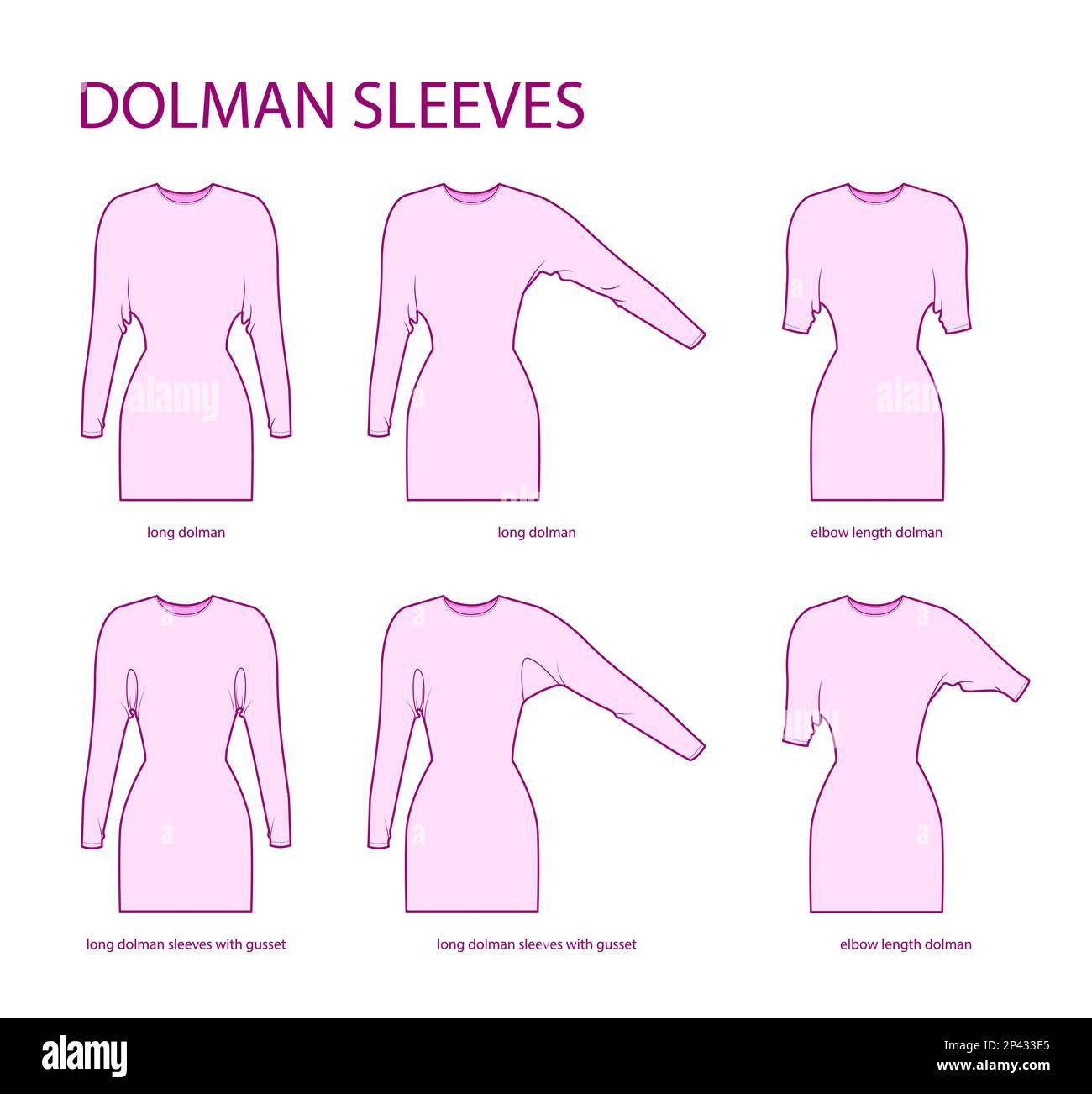 Set of Dolman sleeves Magyar clothes long, elbow, with gusset length