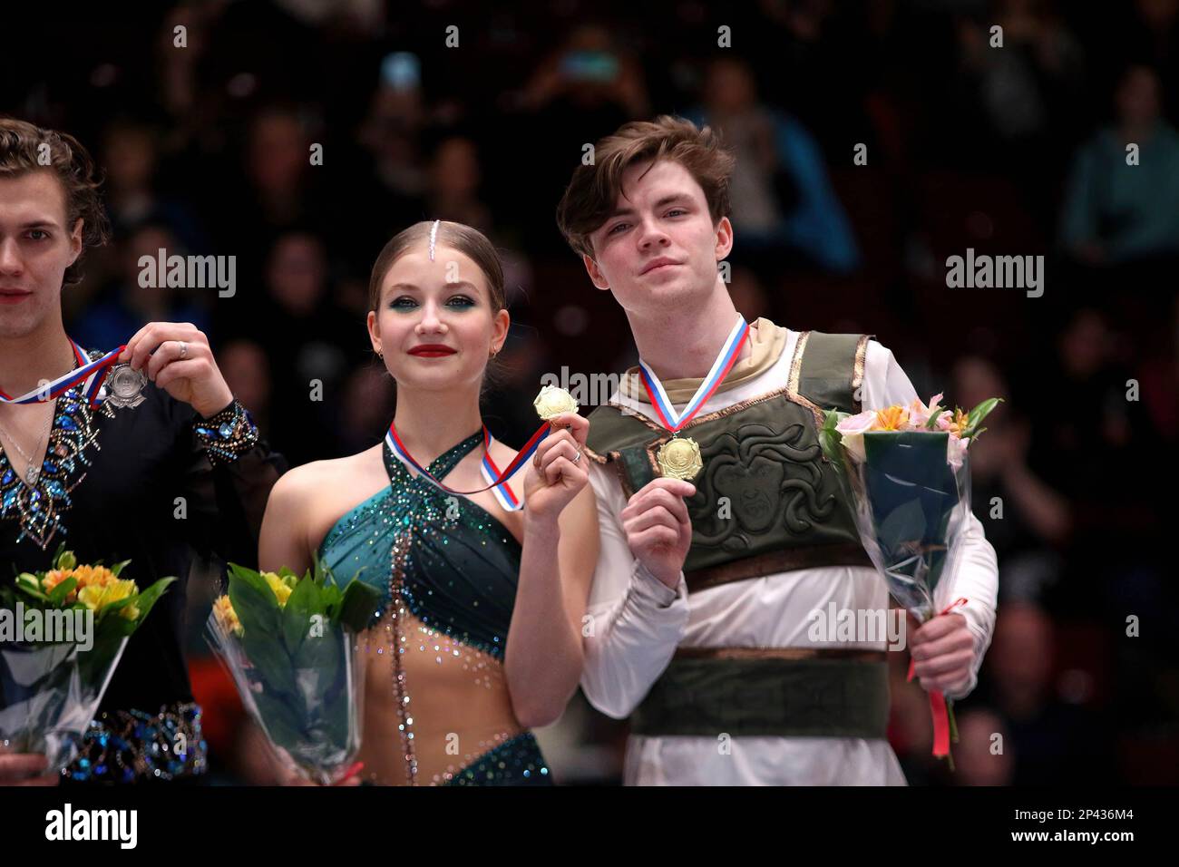 Saint Petersburg, Russia. 05th Mar, 2023. Vasilisa Kaganovskaya and Valery Angelopol pose with
