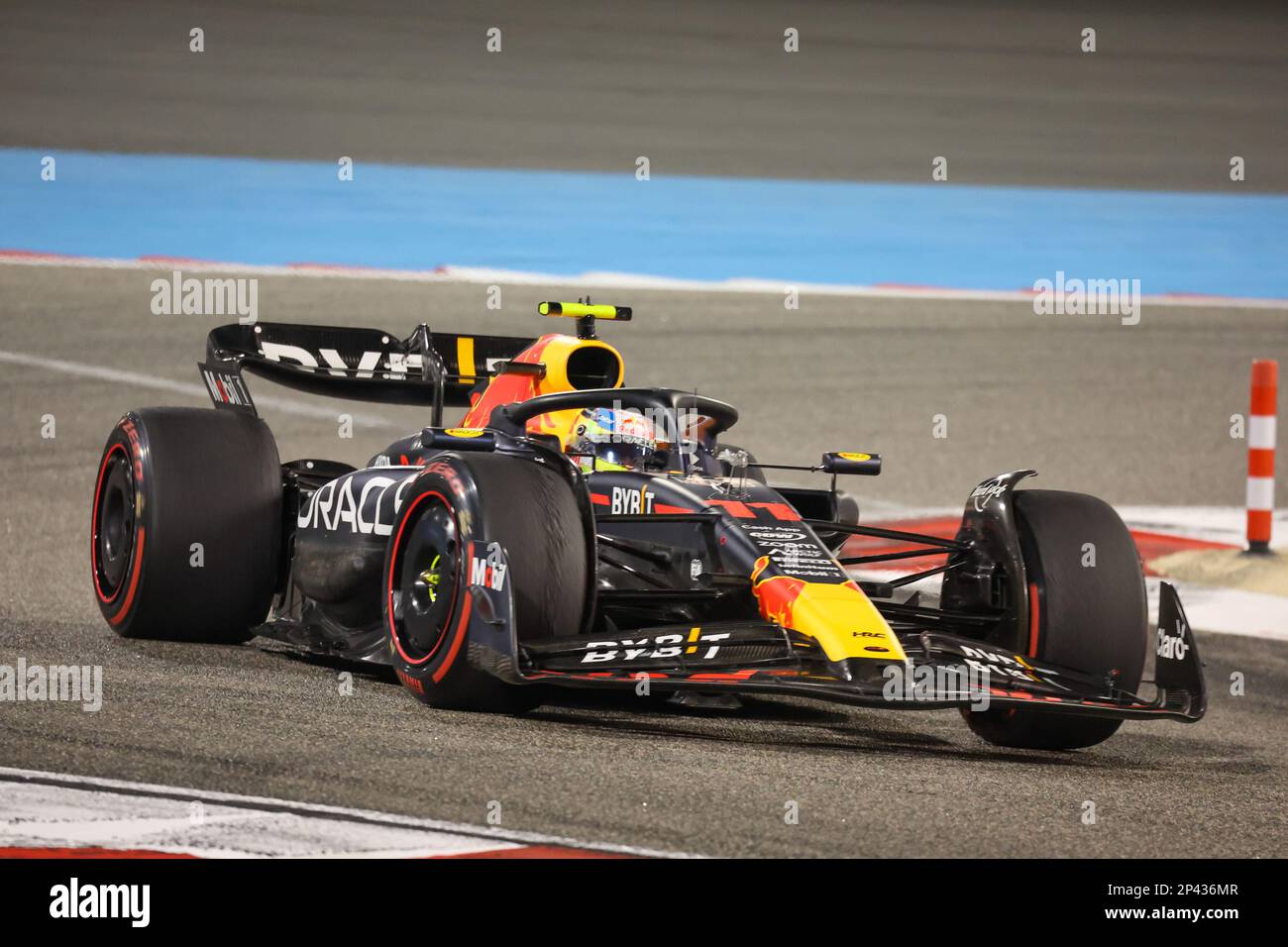 Sergio Perez (MEX) Redbull Racing RB19 during the race of FORMULA 1 GULF AIR BAHRAIN GRAND PRIX 2023, SAKHIR, BAHRAIN, MARCH, 05 2023 Stock Photo