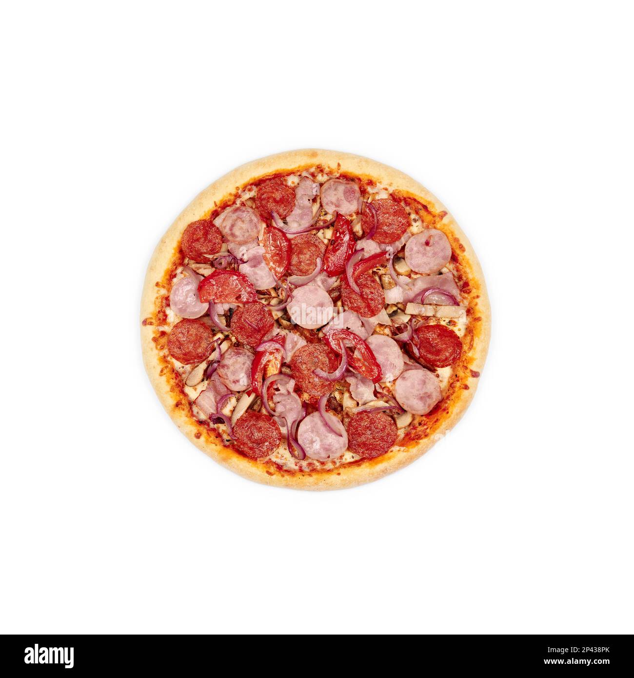 Kremlin Pizza top view on a white background isolate Stock Photo Alamy