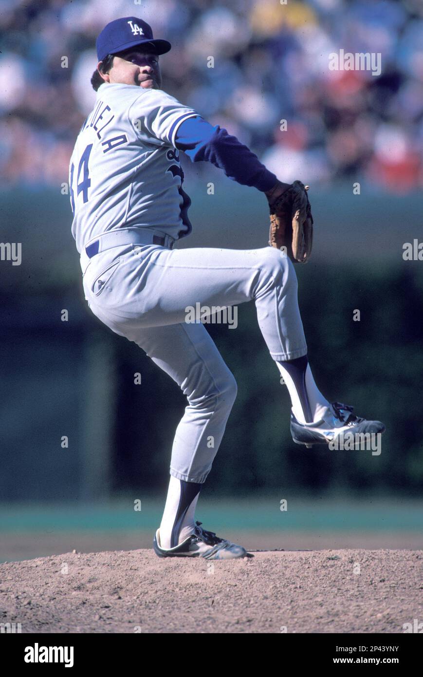 Los Angeles Dodgers Fernando Valenzuela (34) during a game from his career  with the Dodgers. Fernando Valenzuela played for 17 years with 6 different  teams, was a 6-time All-Star and in 1981