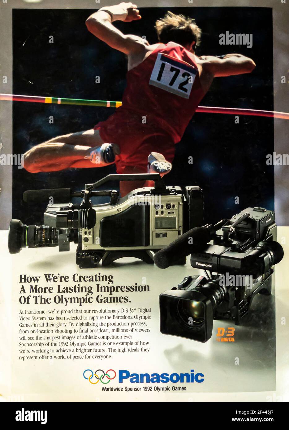 Panasonic D-3 1/2 digital advert in a Natgeo magazine June 1992 Stock Photo