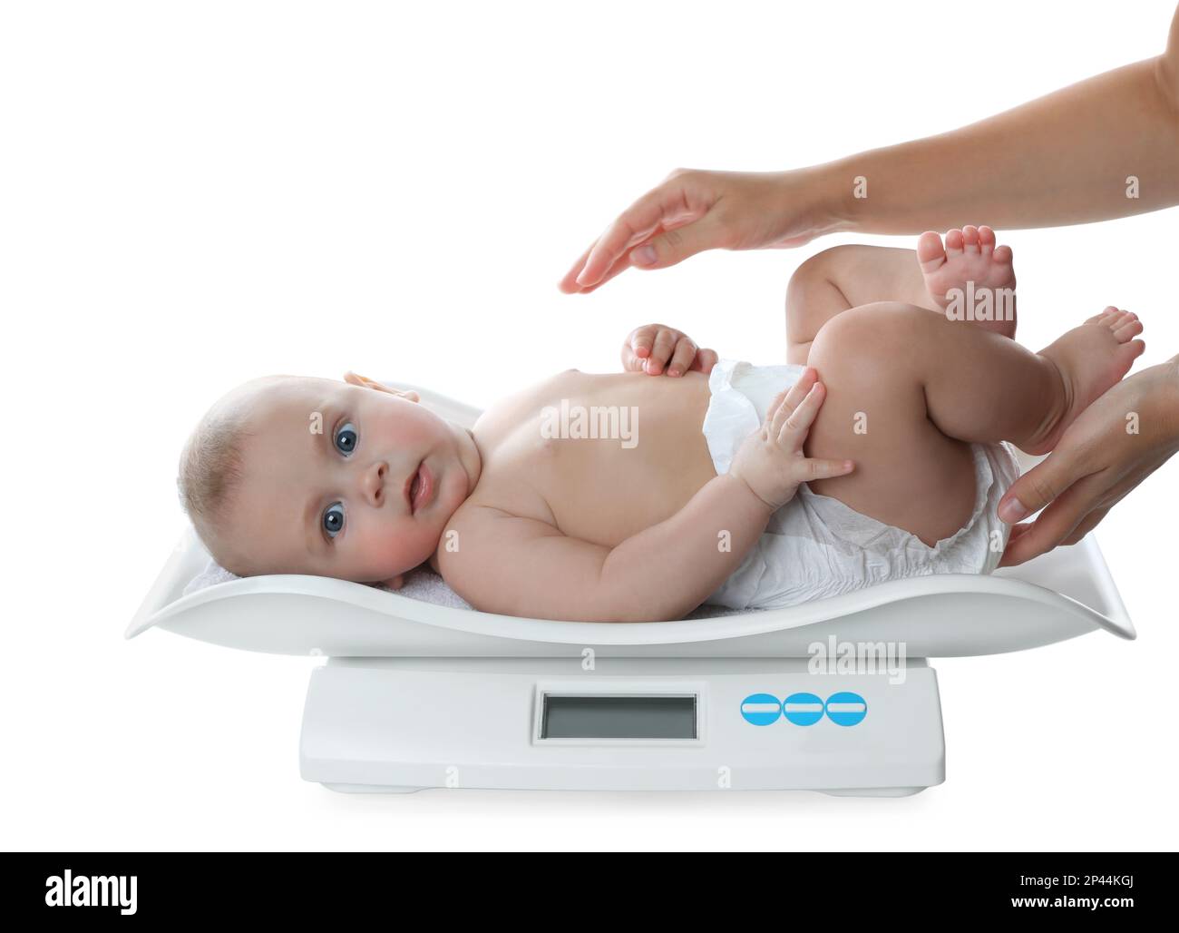 Weighing a Newborn Baby on a Scale in a Maternity Hospital, Isolated O  Stock Photo - Image of white, medicine: 276647452