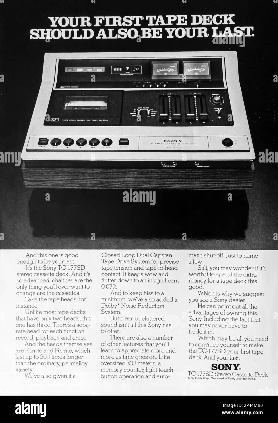 Sony stereo cassette deck tc177 SD advert in a Natgeo magazine August