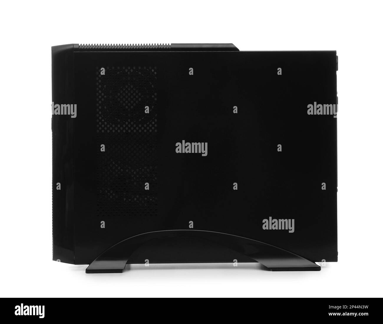 Modern black computer system unit isolated on white Stock Photo - Alamy