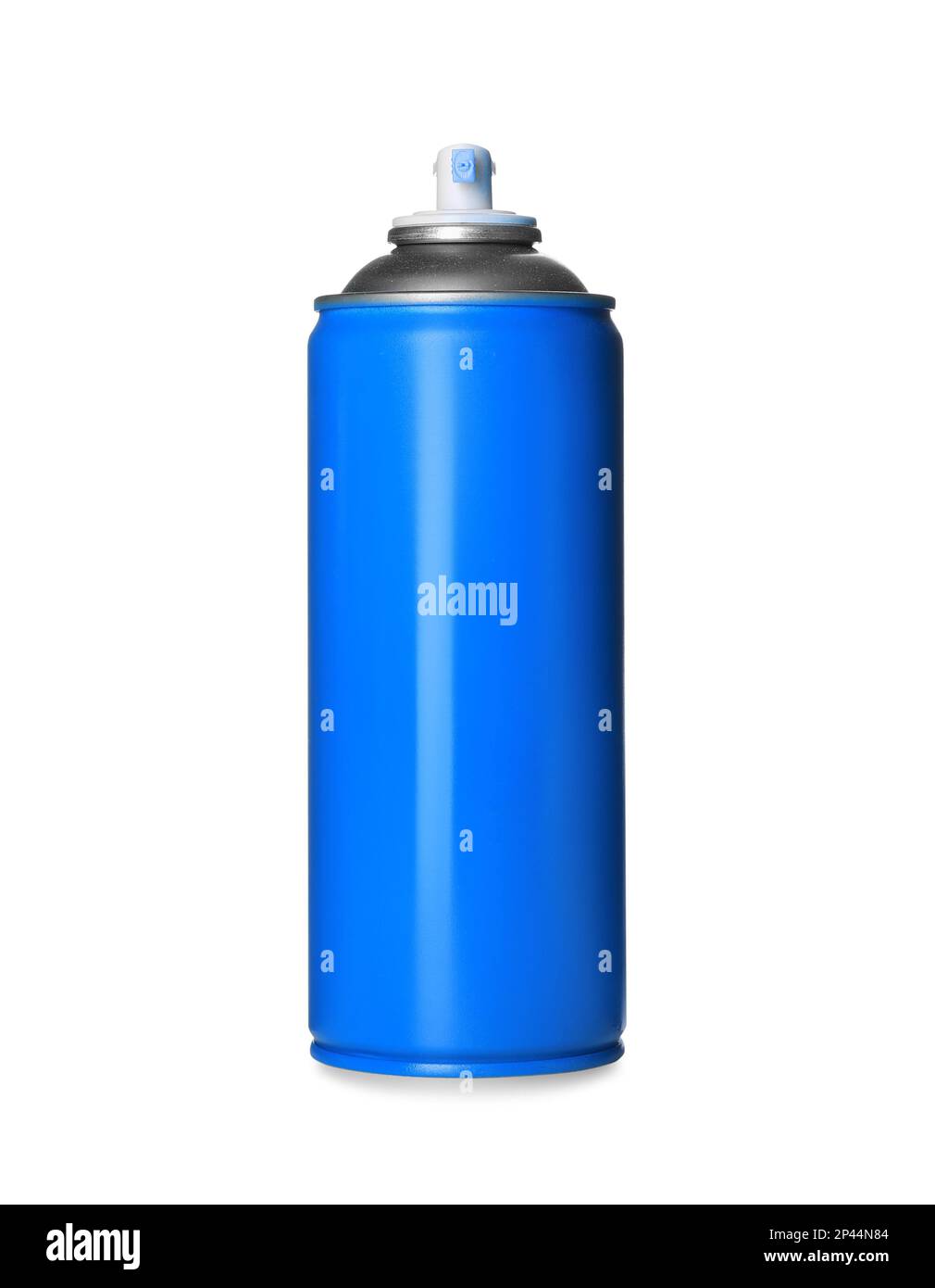 Can of light blue spray paint isolated on white. Graffiti supply Stock