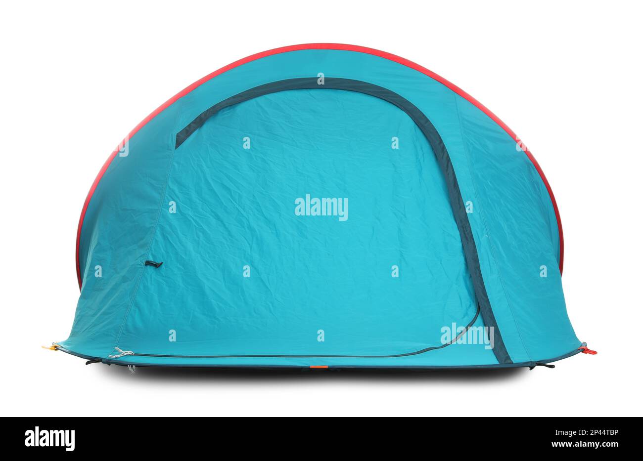Light blue camping tent on white background Stock Photo
