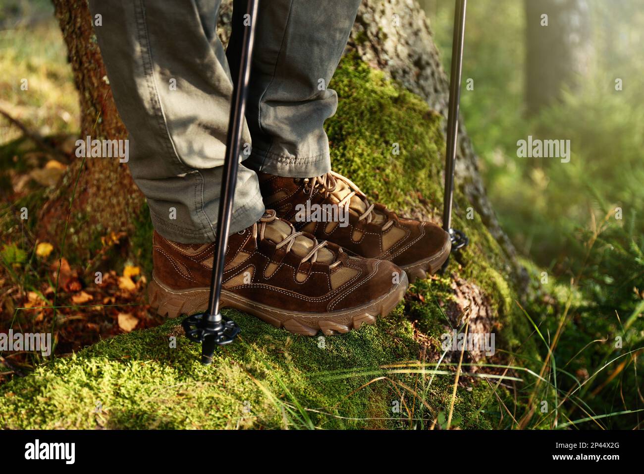 Hiking poles and boots hi-res stock photography and images - Alamy