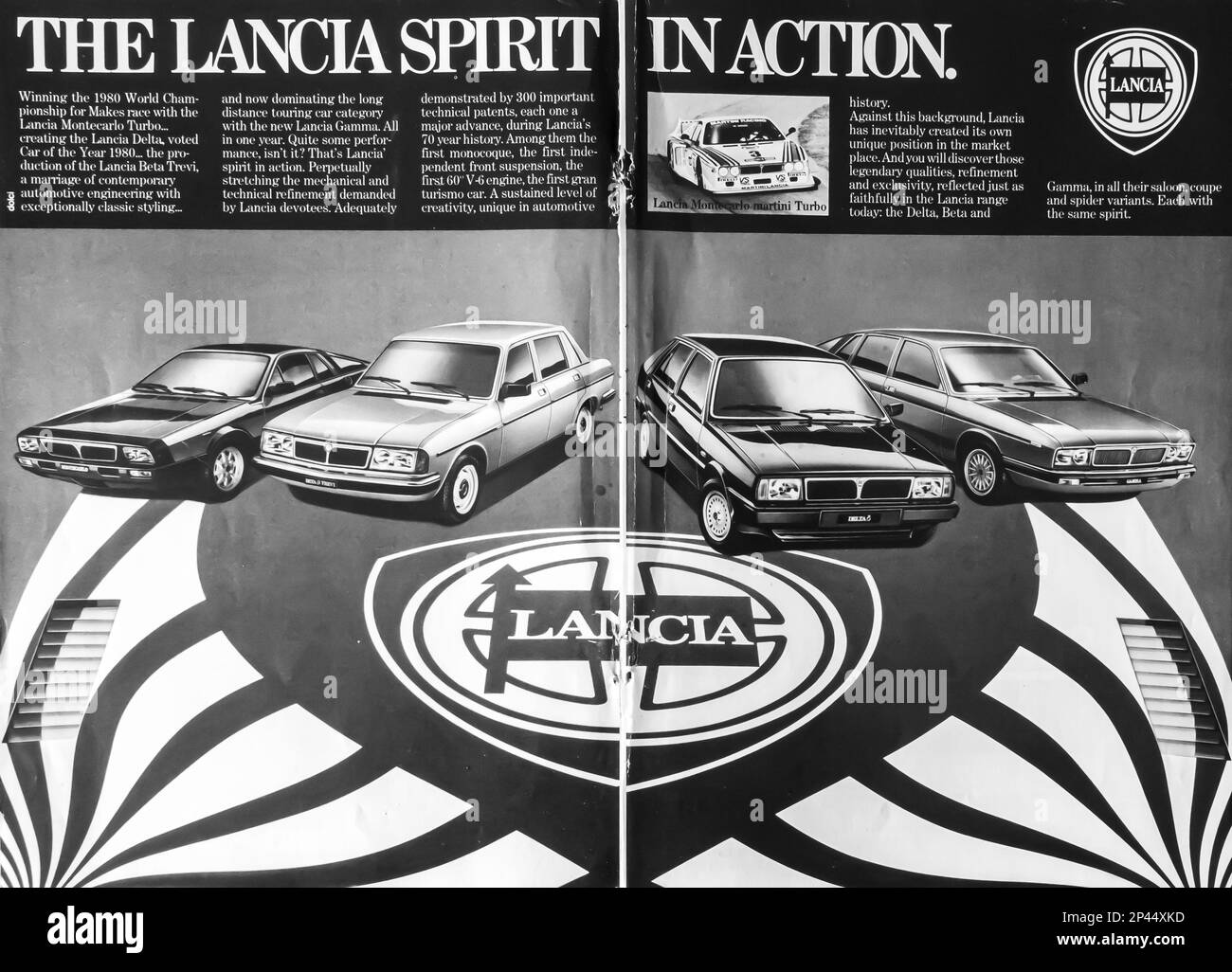 Lancia advert in a Natgeo magazine June 1981 Stock Photo