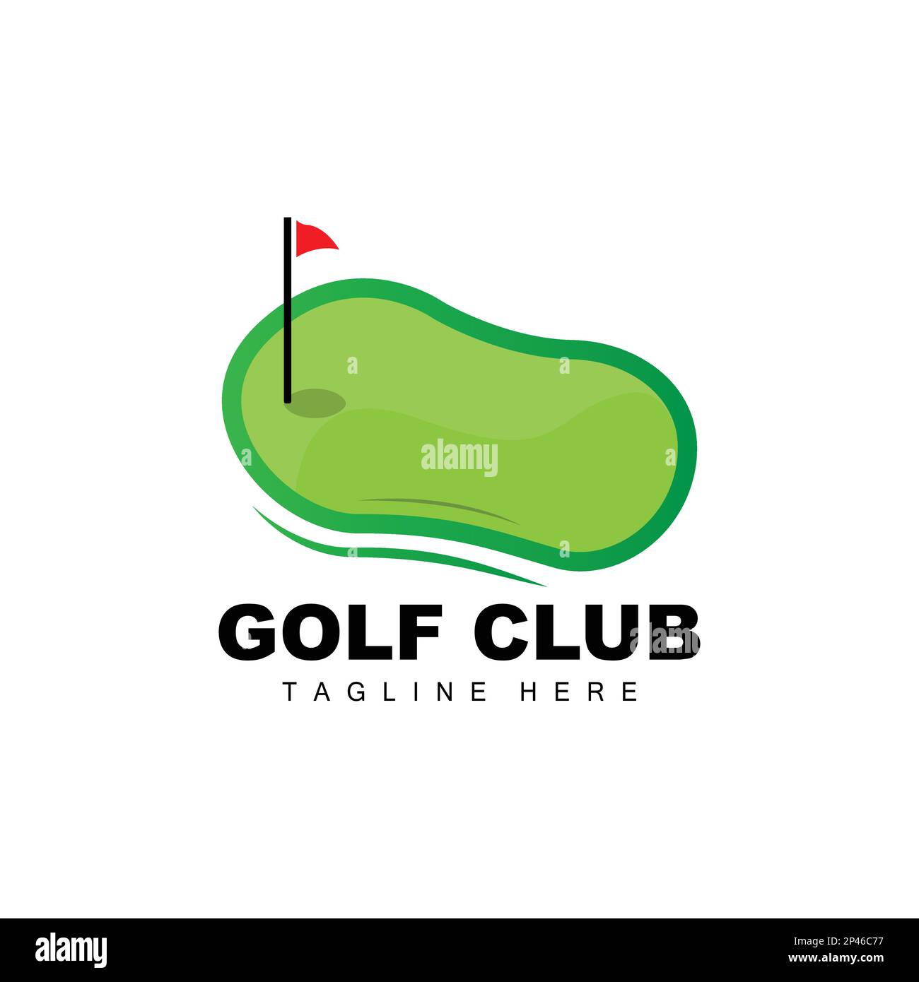 Golf Ball Logo, Vector Stick Golf. Outdoor Sports Game, Discipline Design, Icon Template Stock Vector