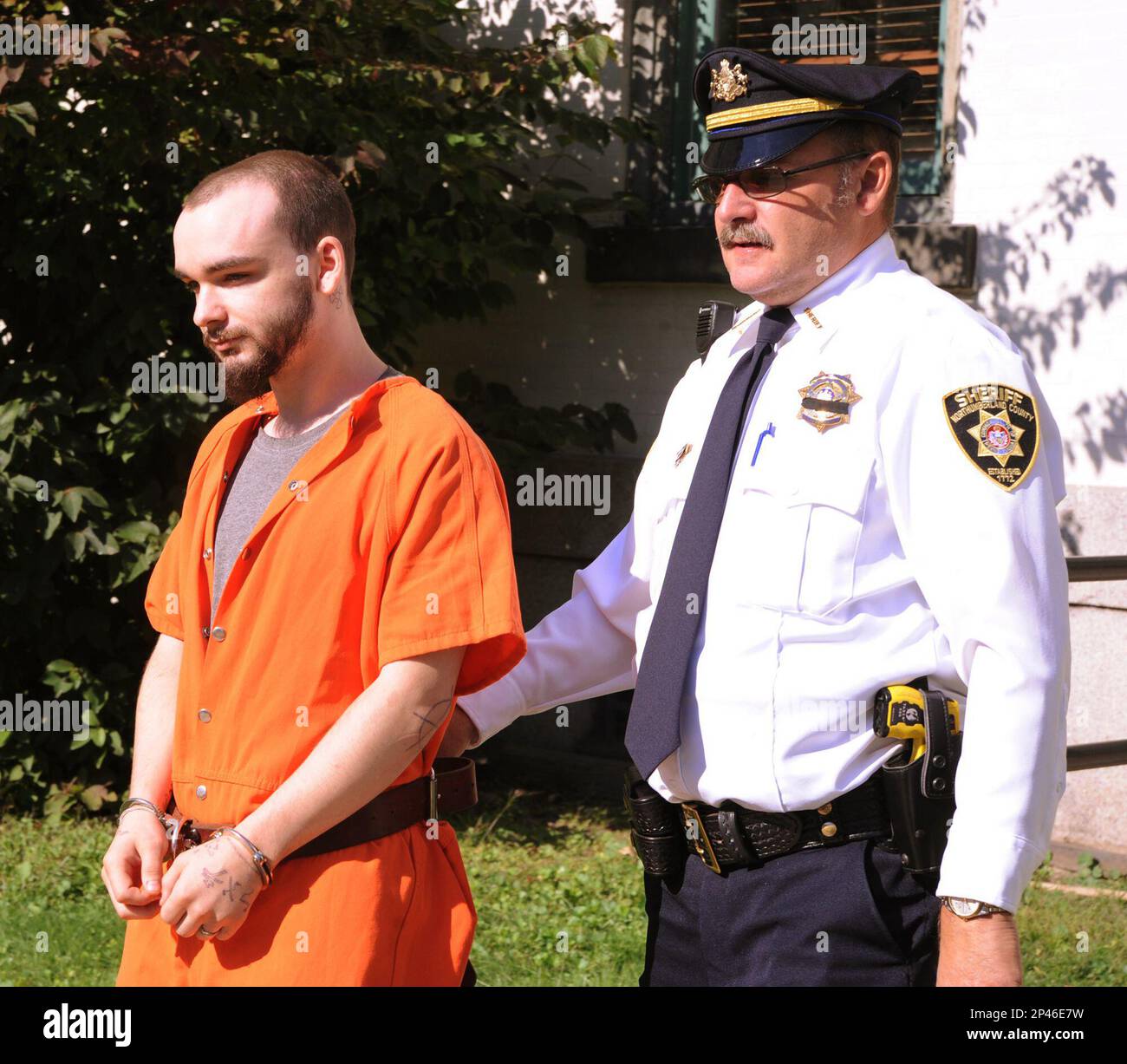 Elytte Barbour is escorted from the Northumberland County Courthouse by