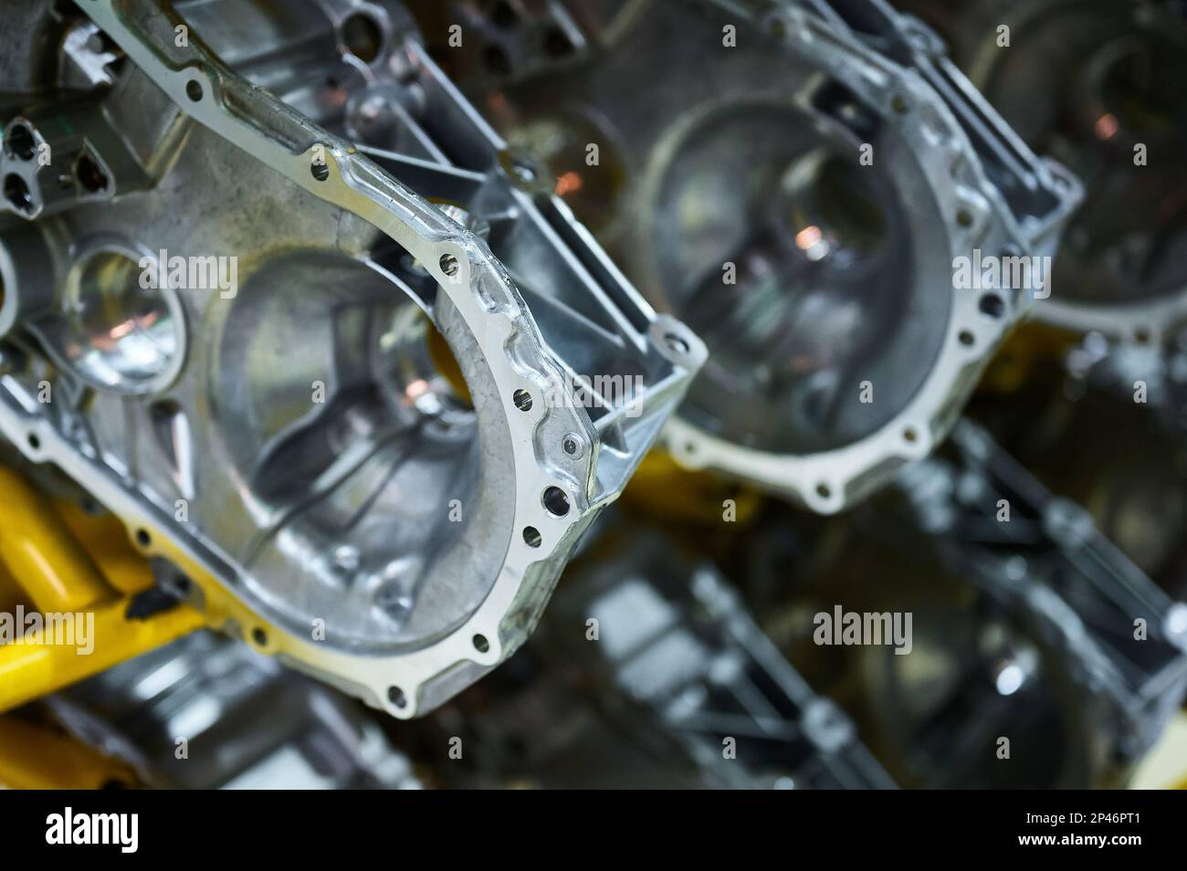 Cast housings for automobile gearboxes at plant production Stock Photo ...