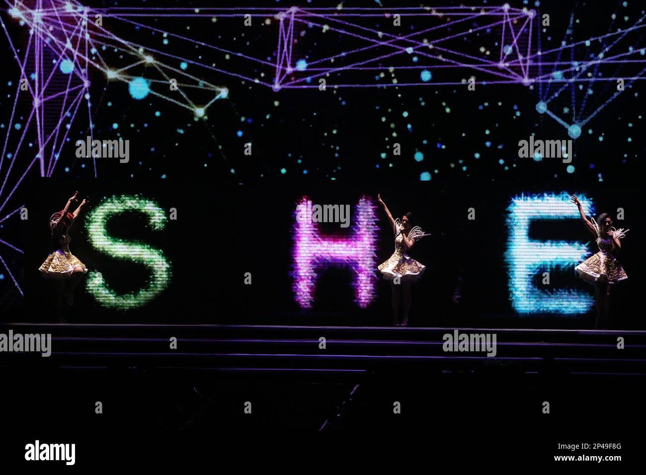 Girl group S.H.E perform on stage during "S.H.E 2Gethe…