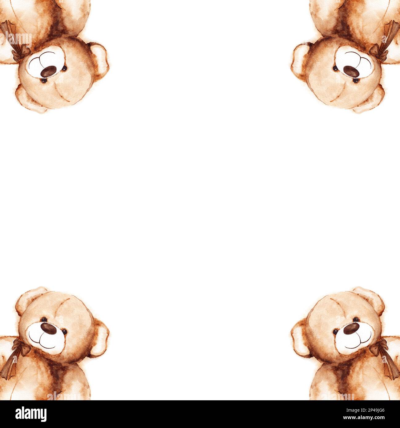 Cartoon lovely Teddy Bear toy Saint Valentine’s day frame Stock Photo