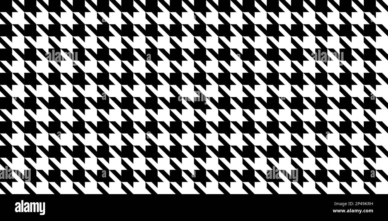 Houndstooth seamless pattern. Black and white dogs tooth repeating background Loopable fabric texture. Vector illustration Stock Vector