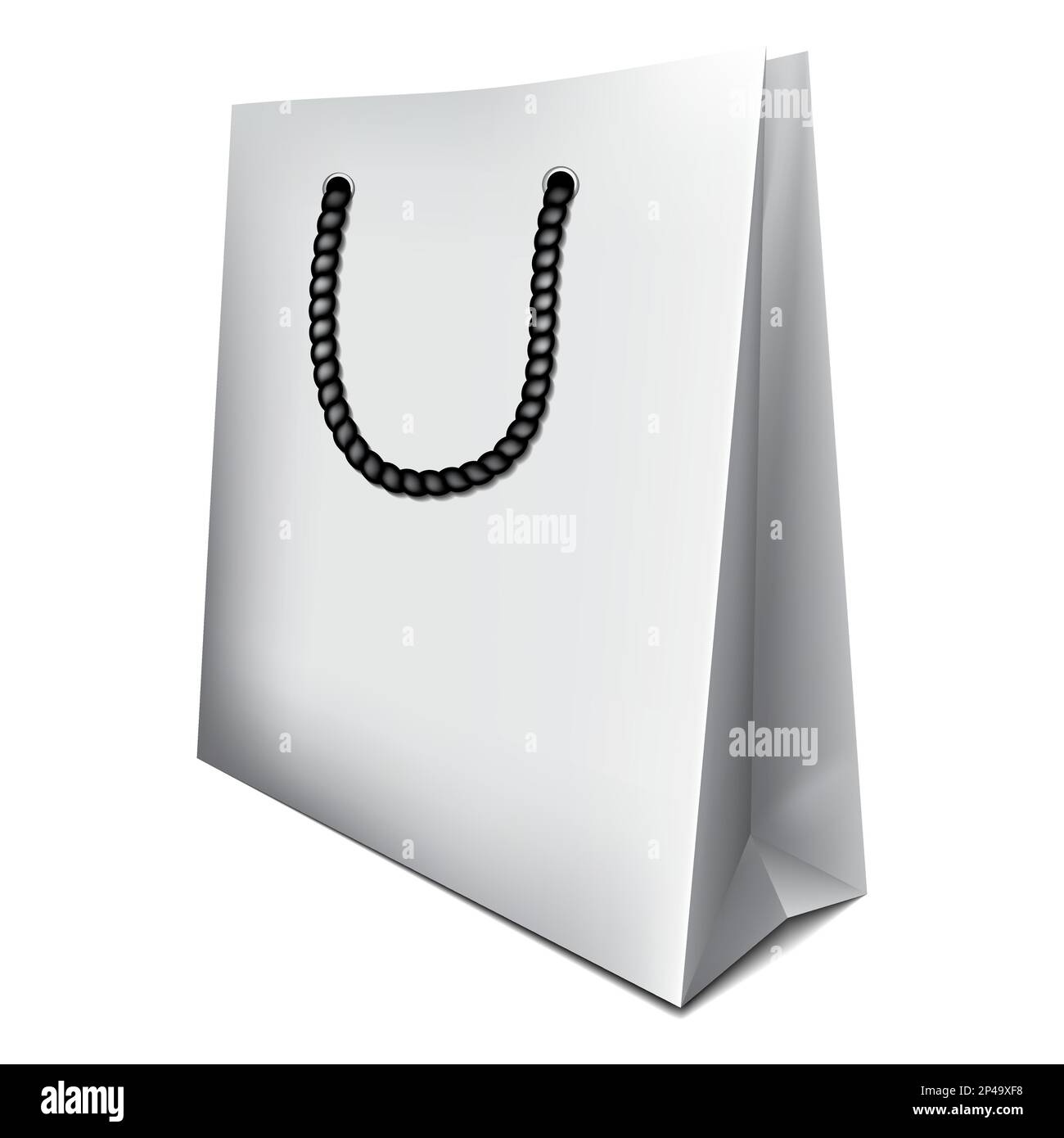 White empty paper cardboard shopping sale bag vector Stock Vector Image ...