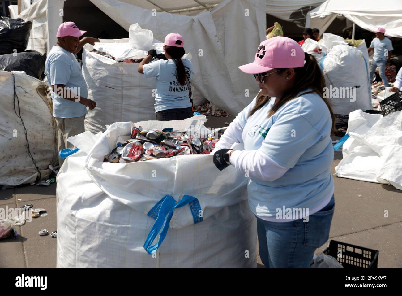 Non Exclusive: March 5, 2023, Mexico City, Mexico: Recycling workers ...
