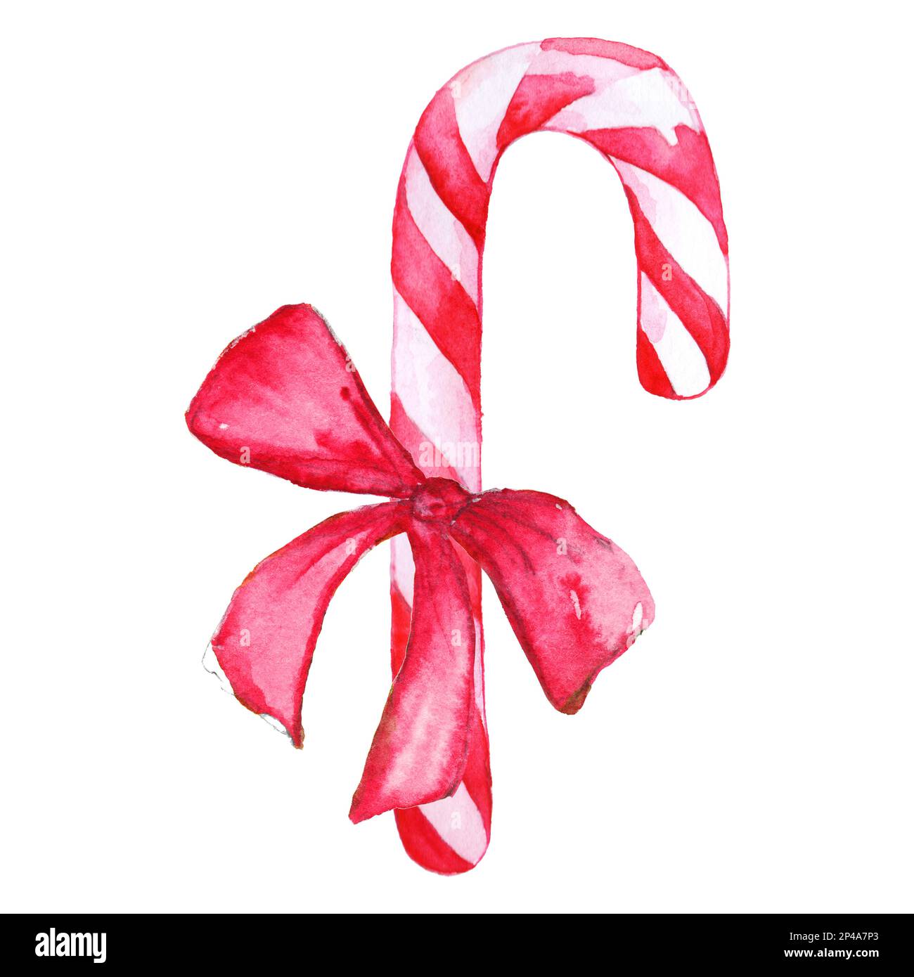 Christmas sweet peppermint cinnamon candy cane lollipop bow isolated