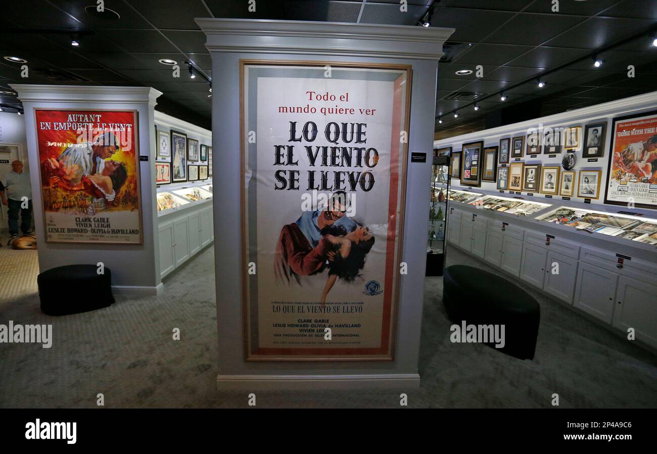 This July 23, 2014 photo shows theater posters from different countries
