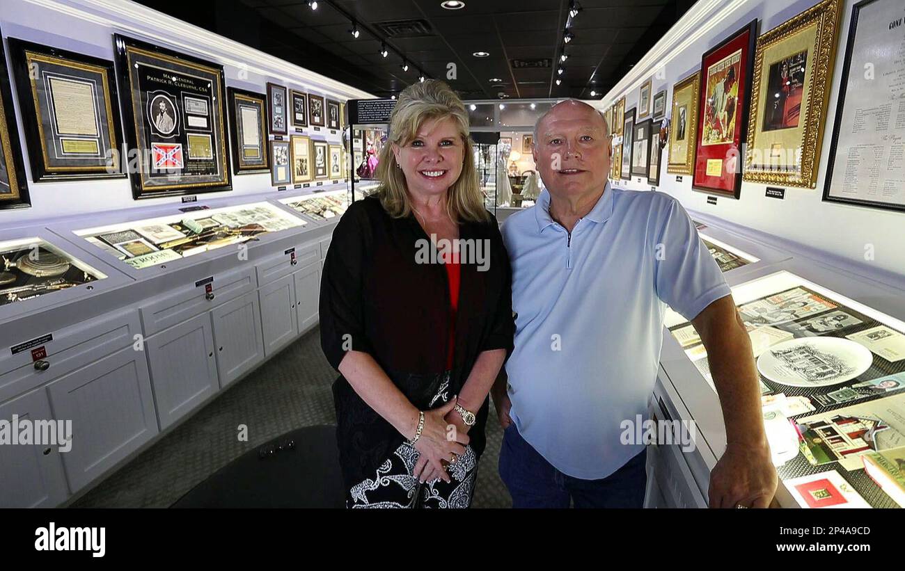 Vicky Rogers and her husband Mike stand inside the Gone With The Wind Remembered Museum in