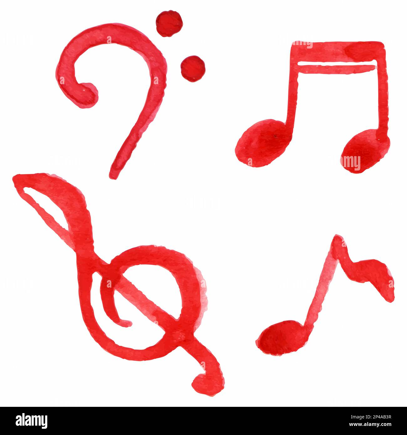 Red notes music symbol set isolated vector Stock Vector Image & Art Alamy