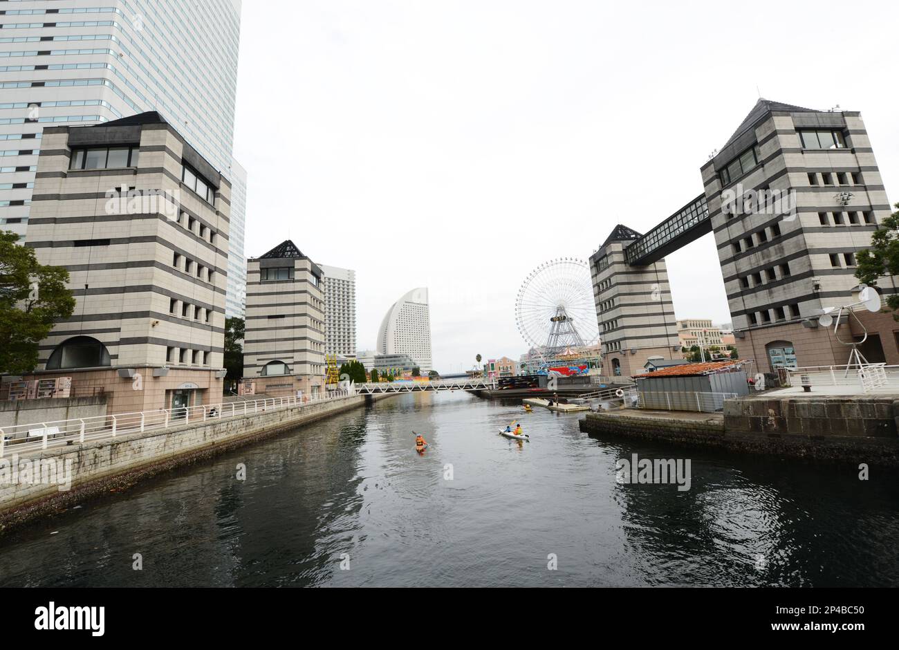 Tower Building D with its observation deck at the Yokohama harbour