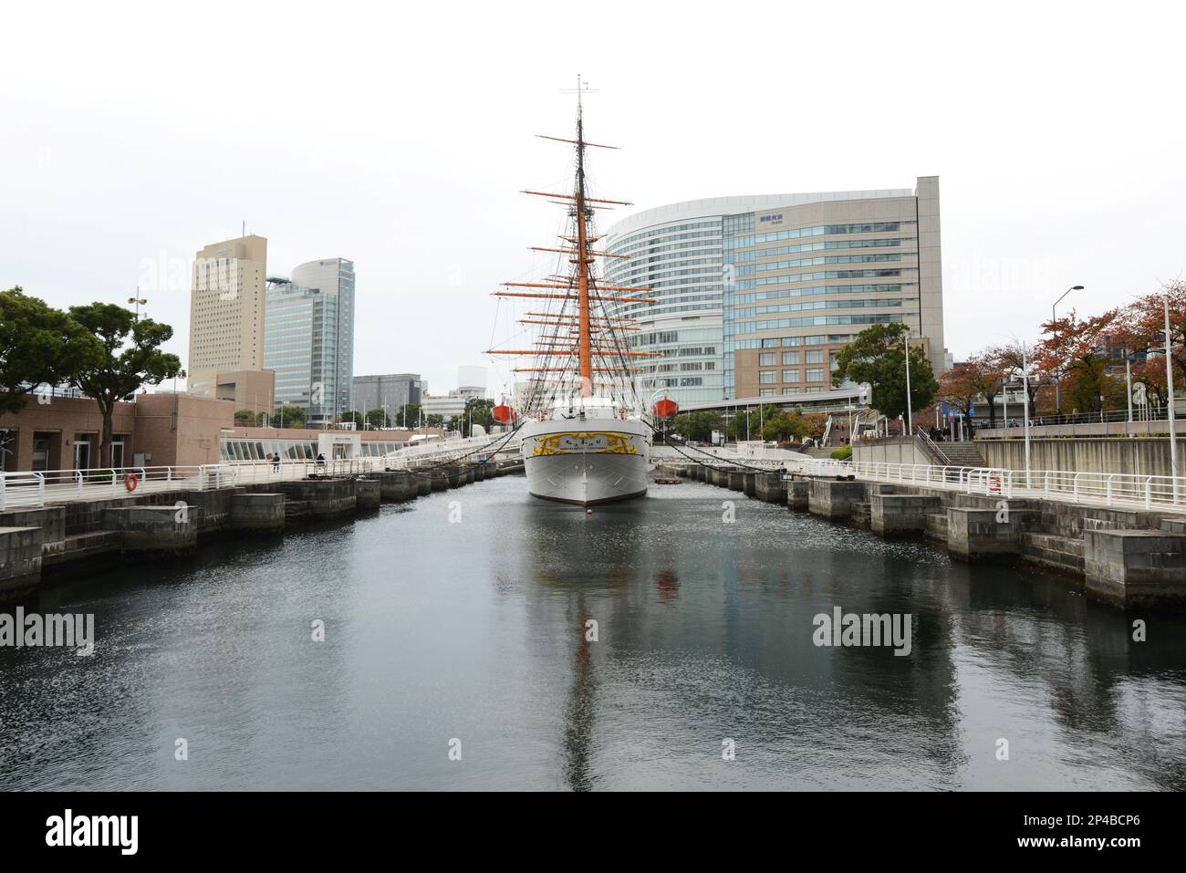 The 1930 Nippon Maru Yokohama museum ship at the Yokohama harbor, Japan. Stock Photo