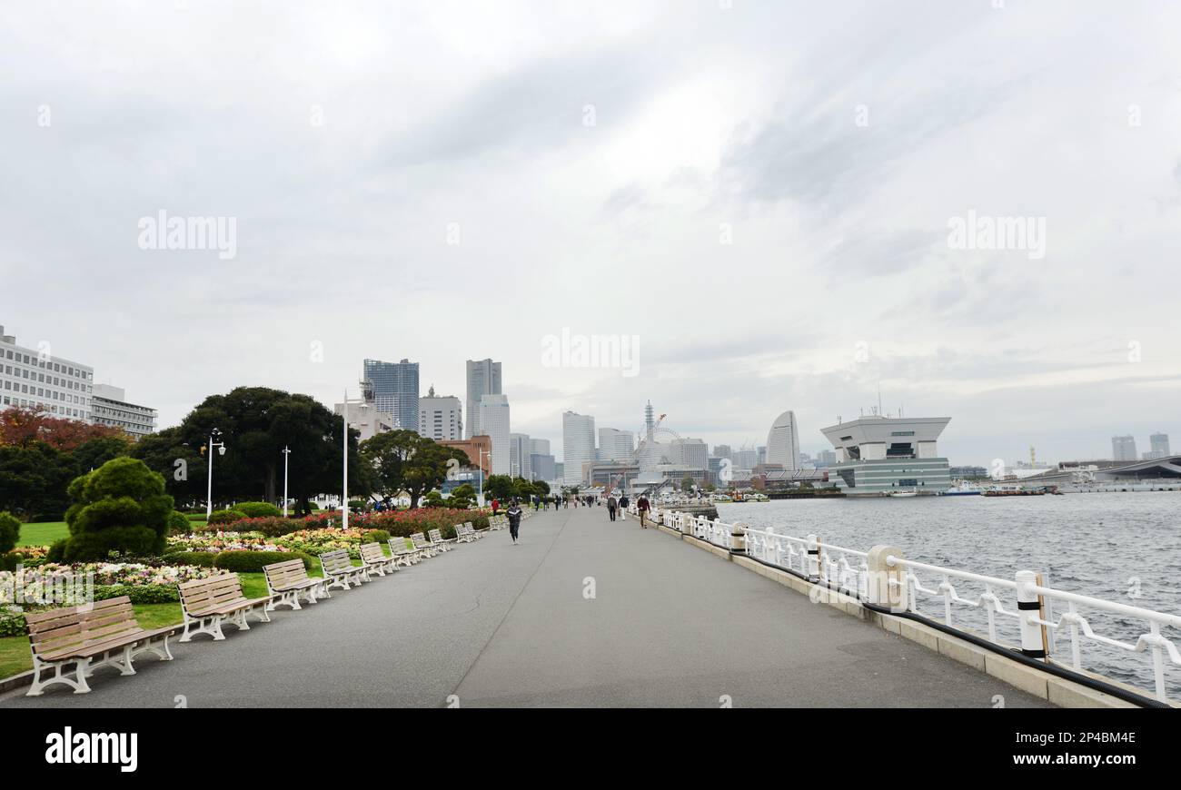 Yamashita Park in Yokohama, Japan. Stock Photo