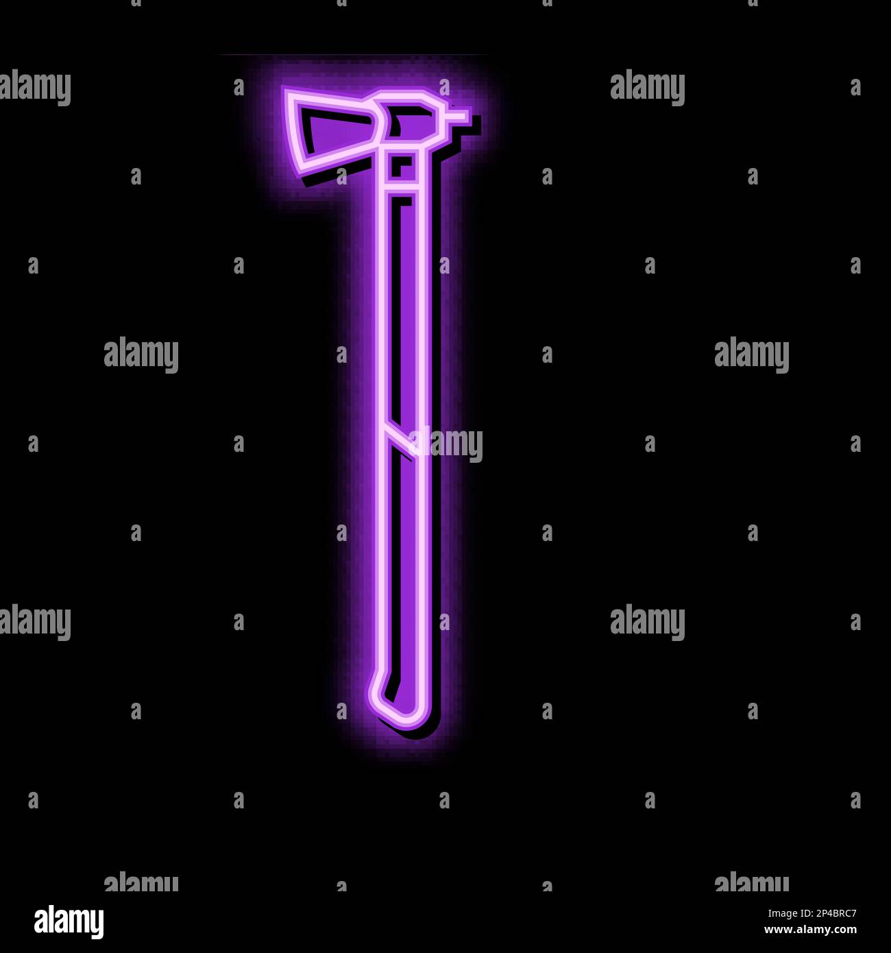 splitting maul hatchet neon glow icon illustration Stock Vector