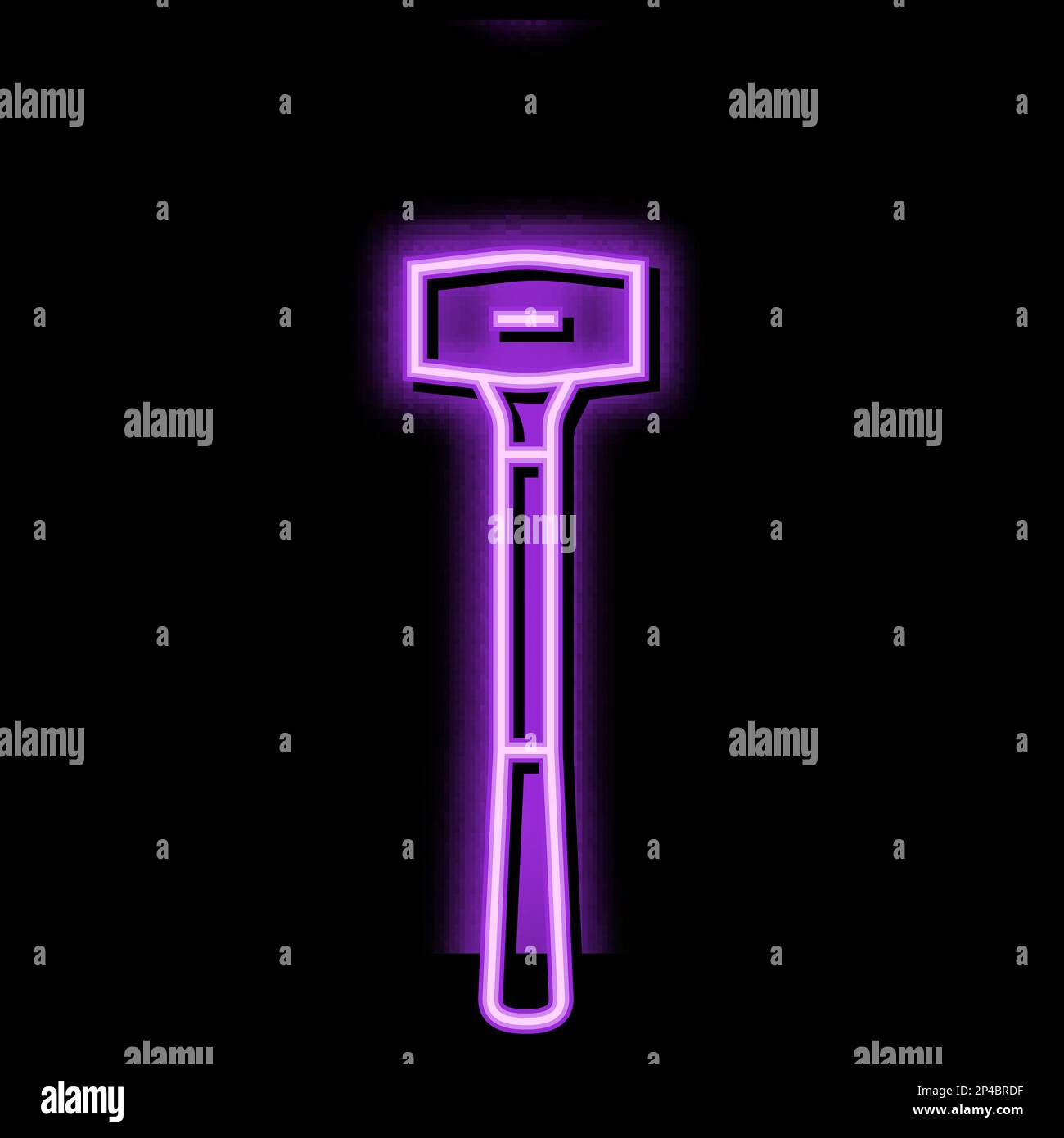 brass hammer tool neon glow icon illustration Stock Vector Image & Art ...