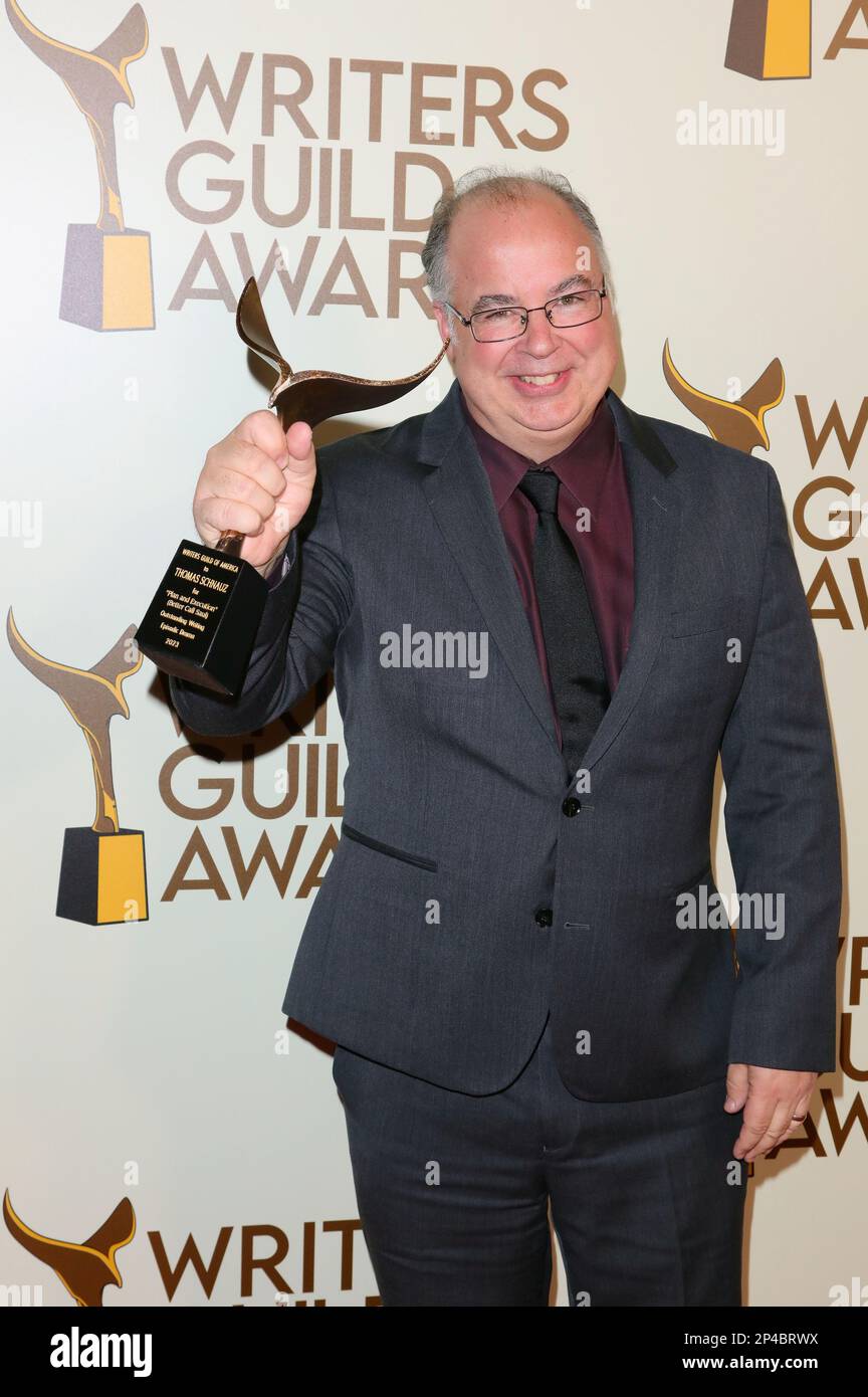 Thomas Schnauz arrives at The 2023 Writers Guild Awards Press Room held at  The Fairmont Century