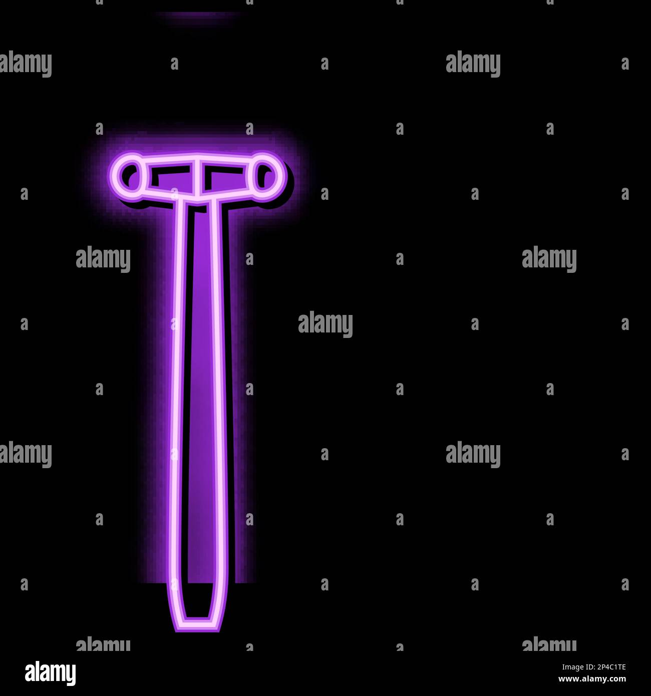blocking hammer tool neon glow icon illustration Stock Vector Image ...