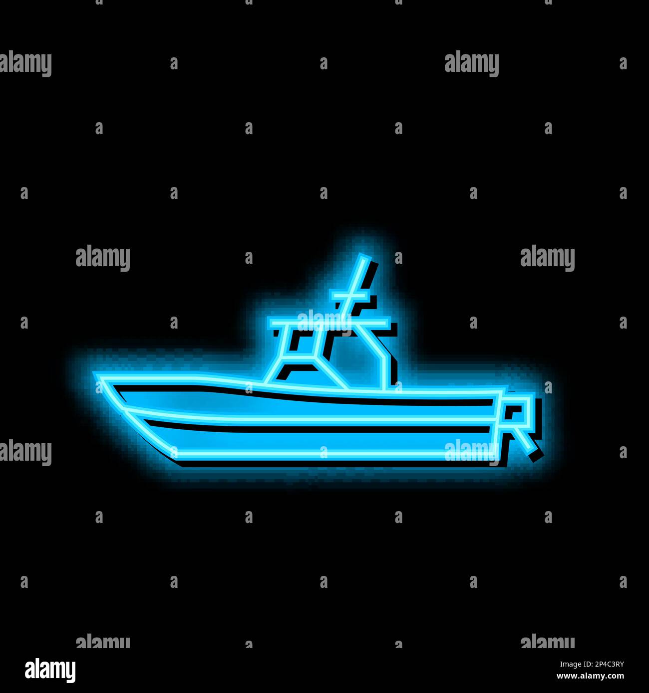 center console boat neon glow icon illustration Stock Vector Image