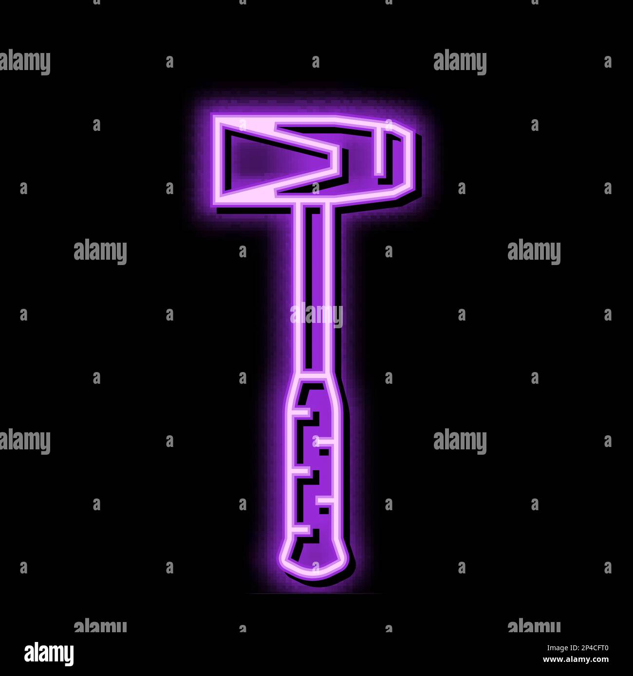 splitting maul hammer tool neon glow icon illustration Stock Vector