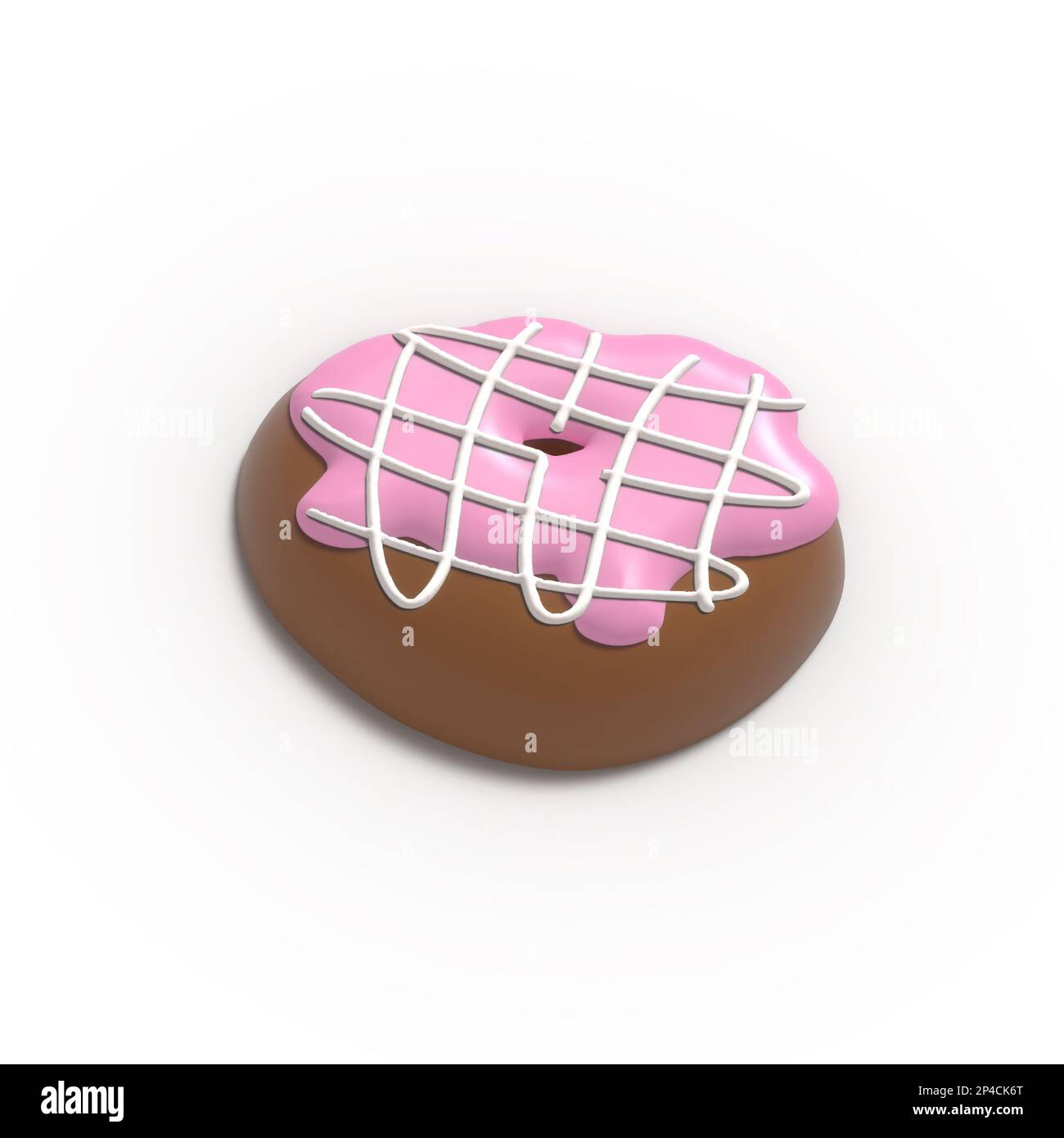 Glazed Chocolate Donut 3d rendered realistic design set of elements ...