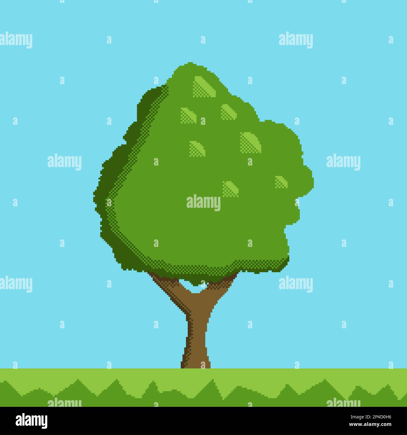 Pixel art nature. Element to create landscape in pixel art style. Vector Stock Vector Image