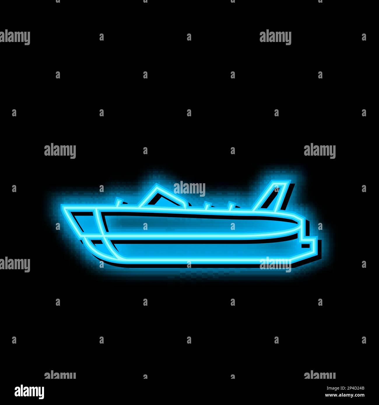 deck boat neon glow icon illustration Stock Vector Image & Art Alamy