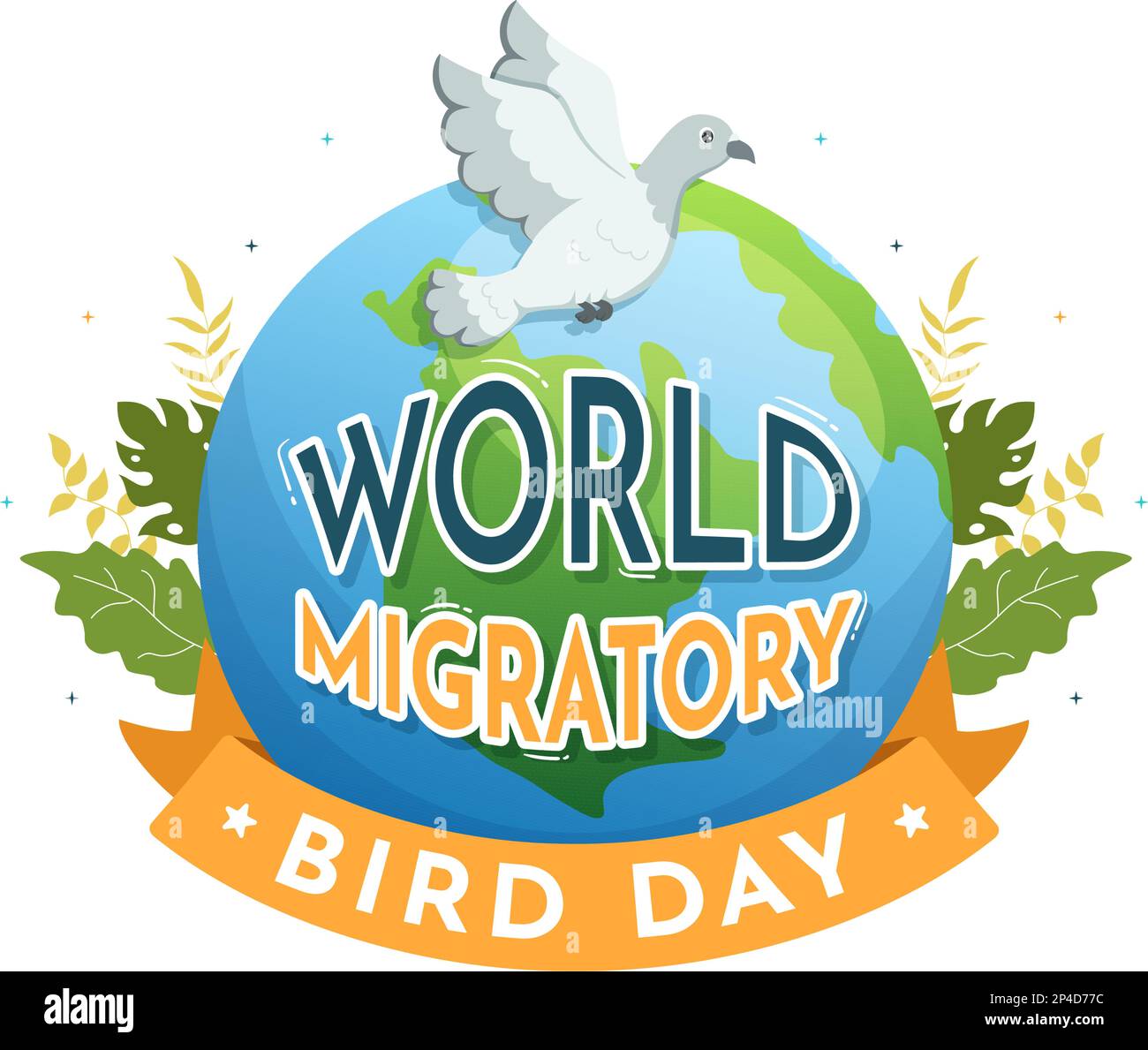 World Migratory Bird Day on May 8 Illustration with Birds Migrations