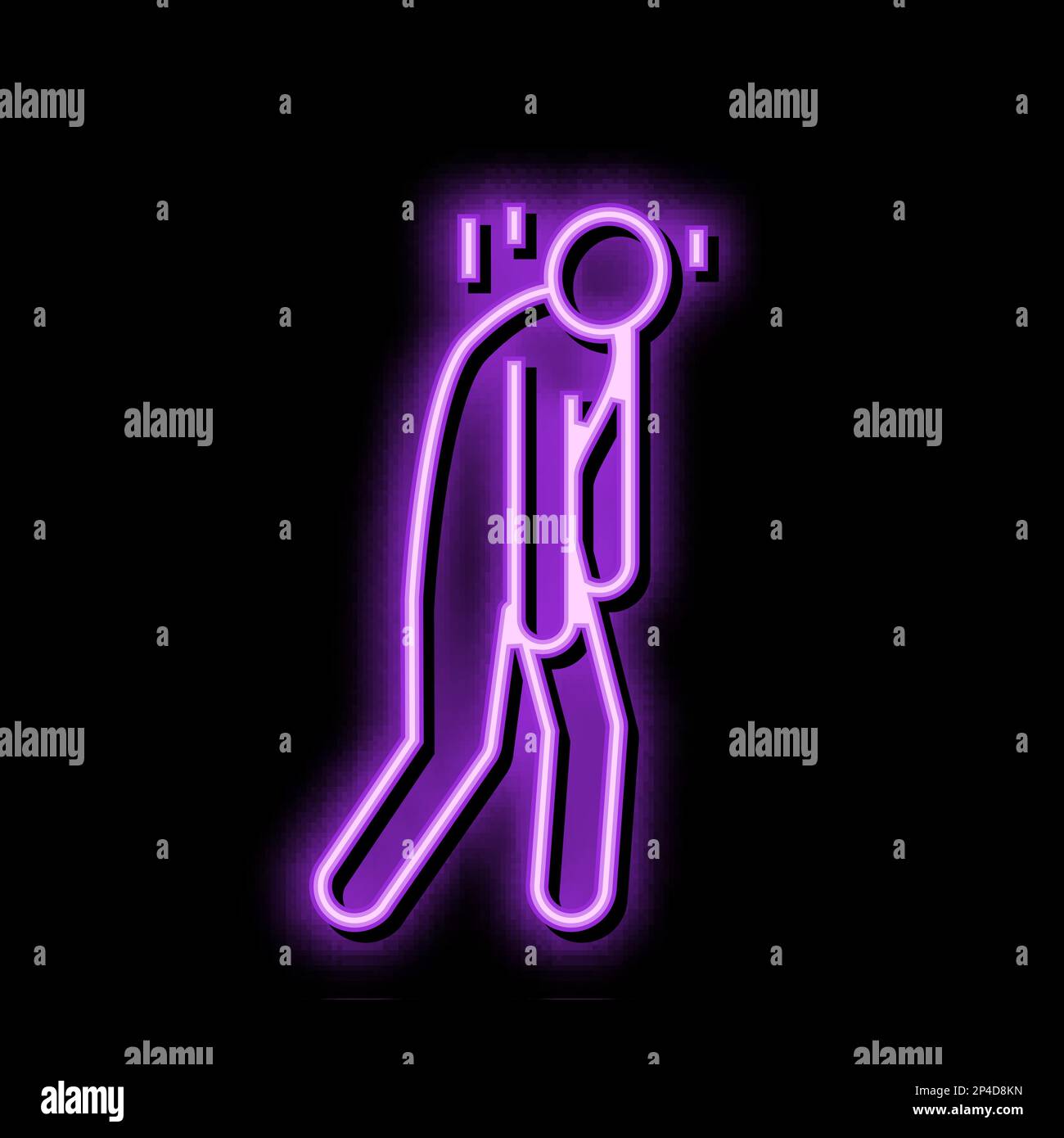 stress people silhouette neon glow icon illustration Stock Vector Image ...