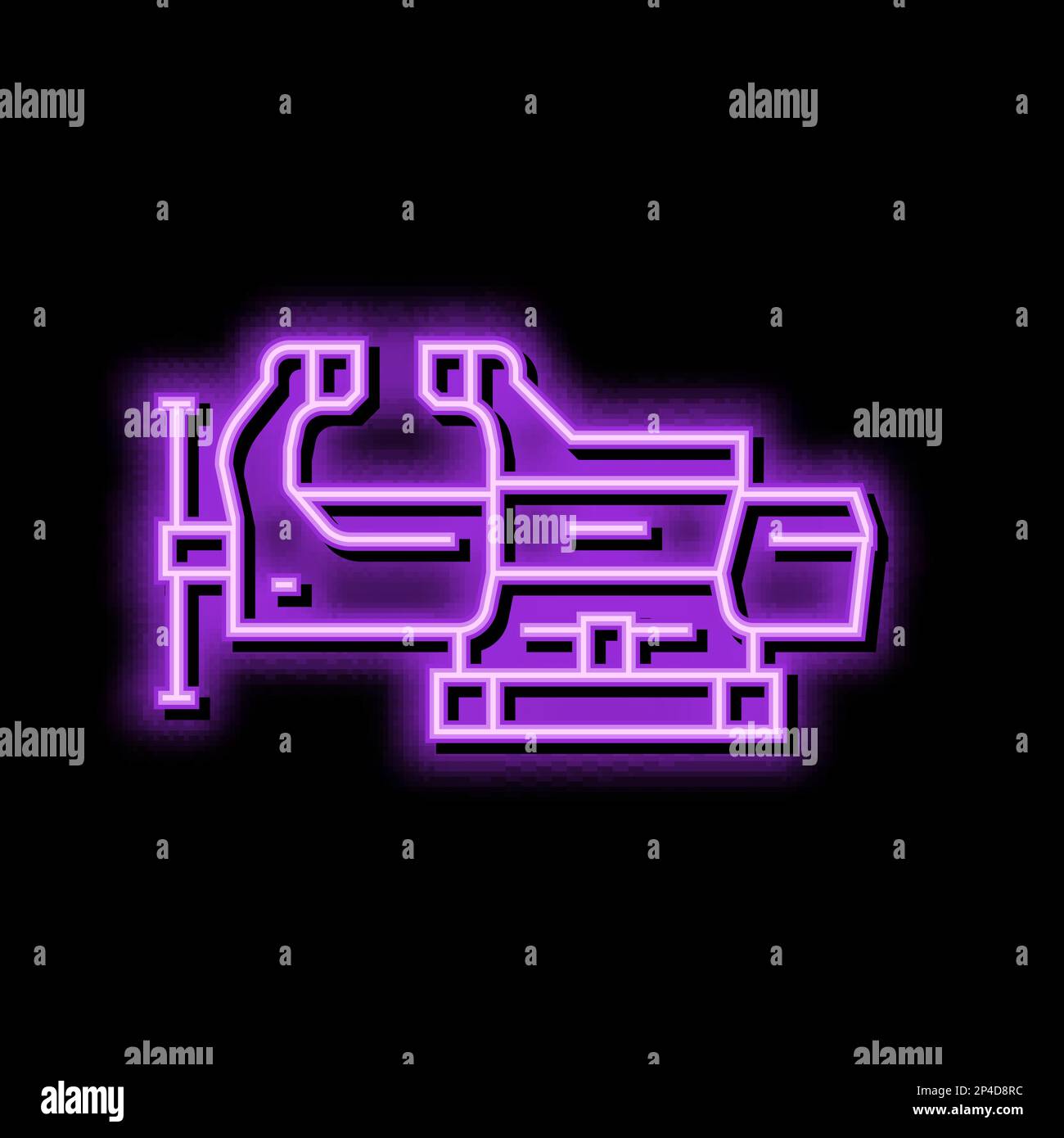 swivel base bench vice neon glow icon illustration Stock Vector Image