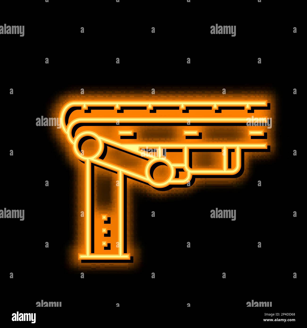 conveyor belt neon glow icon illustration Stock Vector