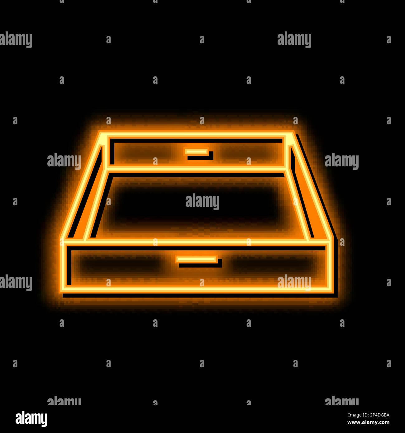 wood tray neon glow icon illustration Stock Vector