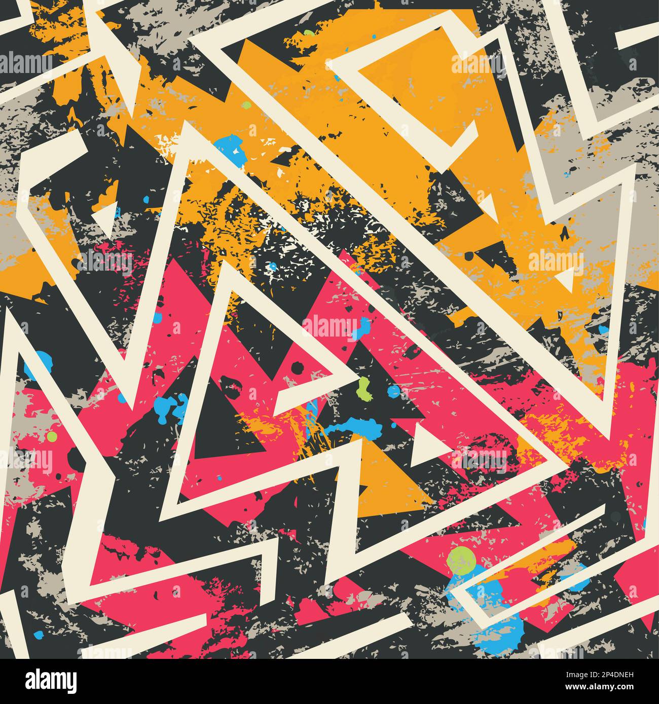 multicolor graffiti seamless pattern Stock Vector