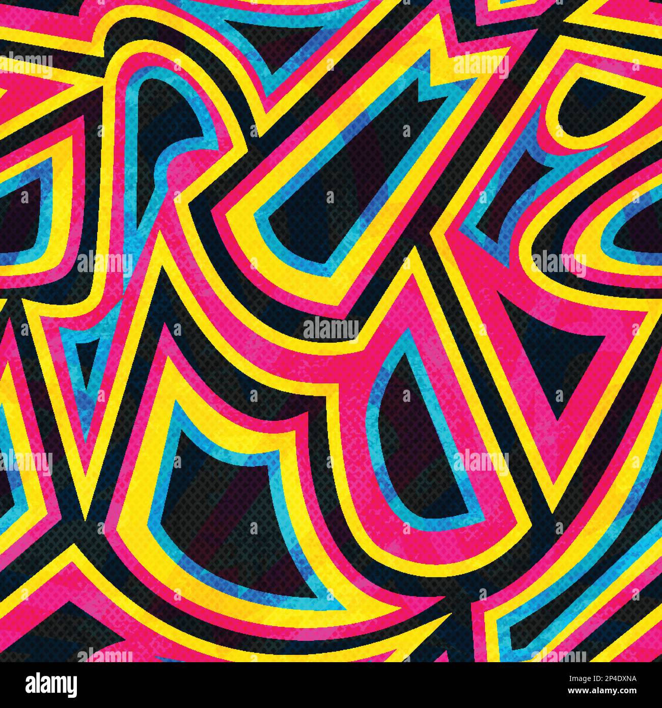 graffiti geometric seamless pattern Stock Vector
