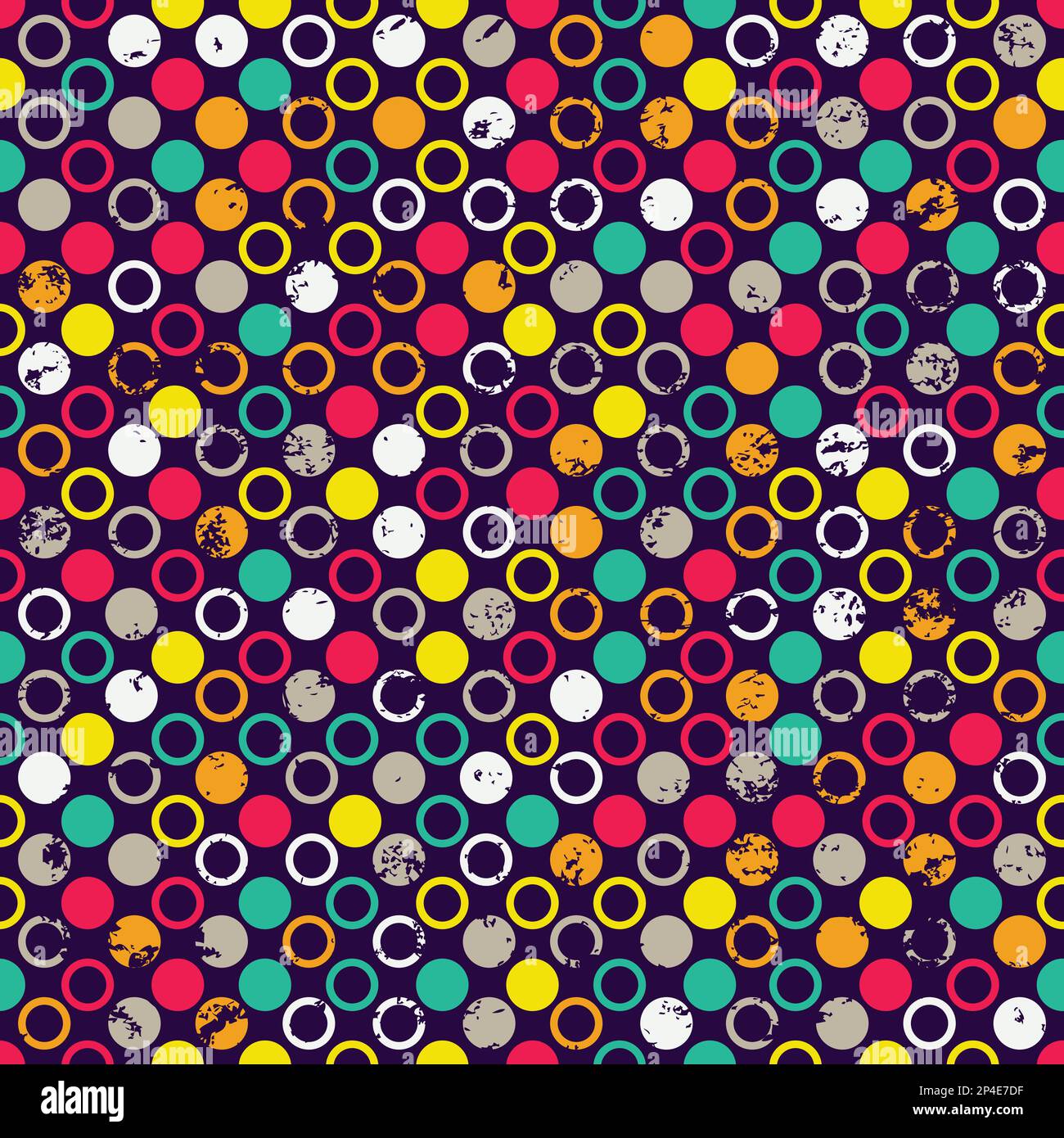 Colored circle geometric. Seamless pattern. Stock Vector
