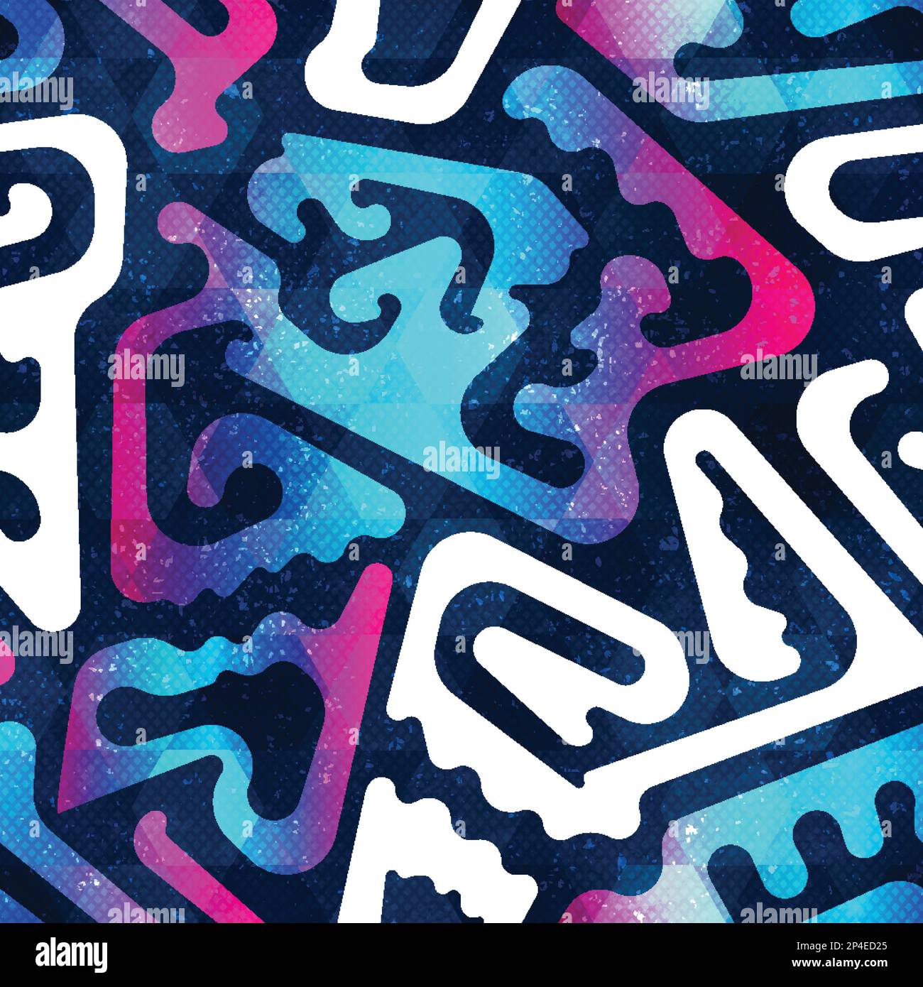 Psychedelic geometric seamless pattern. Stock Vector