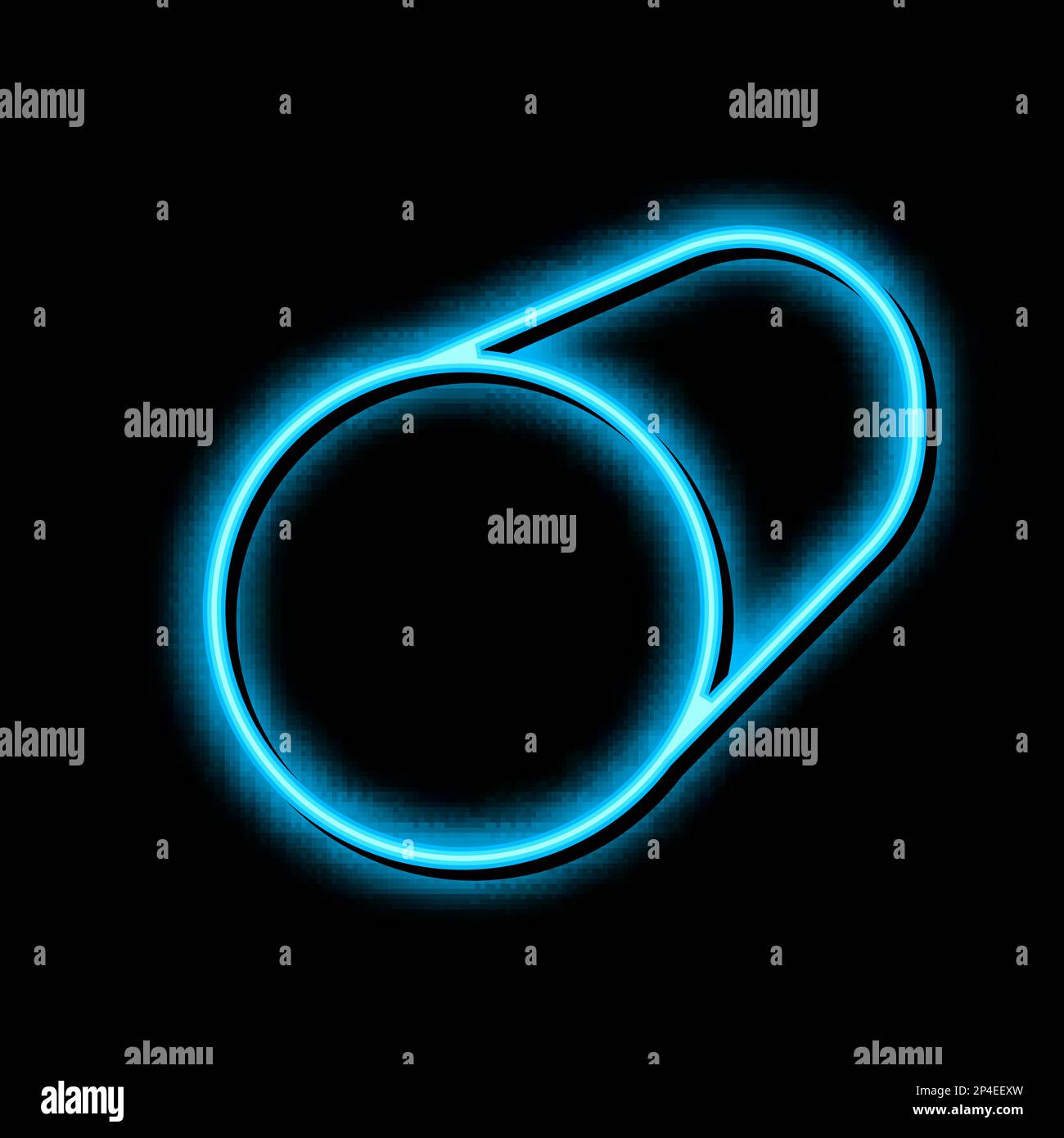 round bar metal profile neon glow icon illustration Stock Vector Image ...