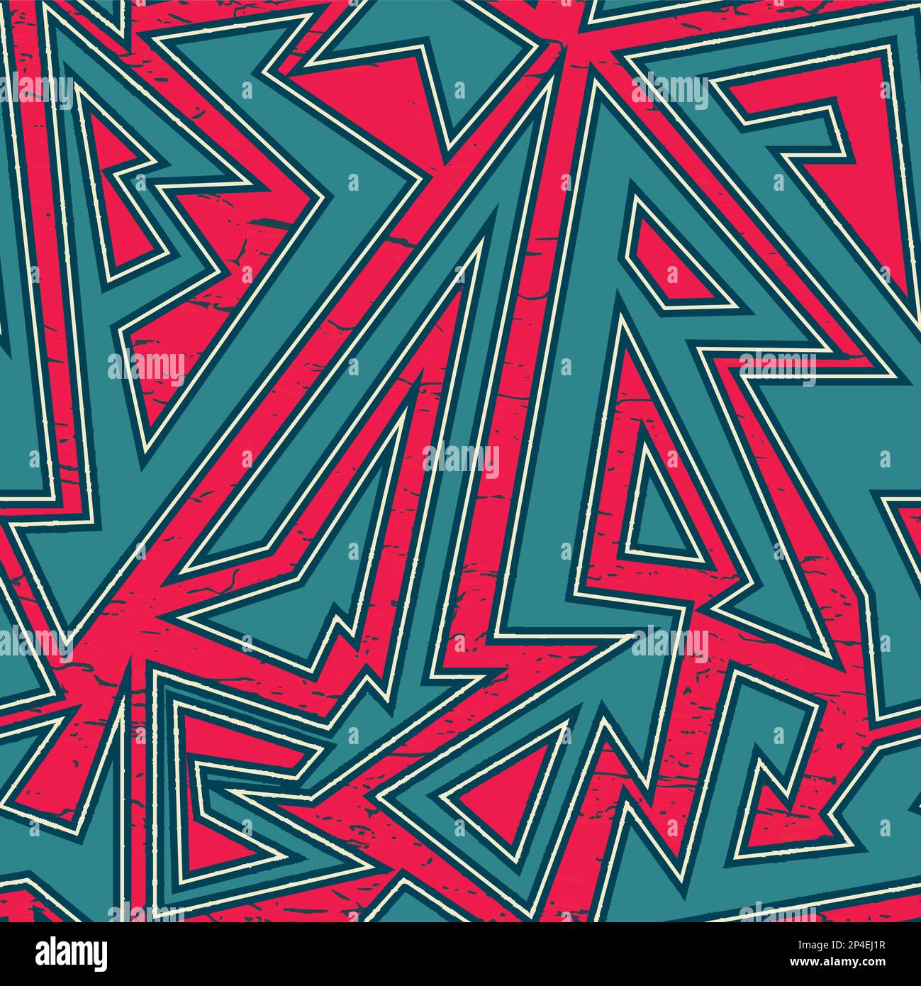 Tribal seamless pattern with grunge effect Stock Vector