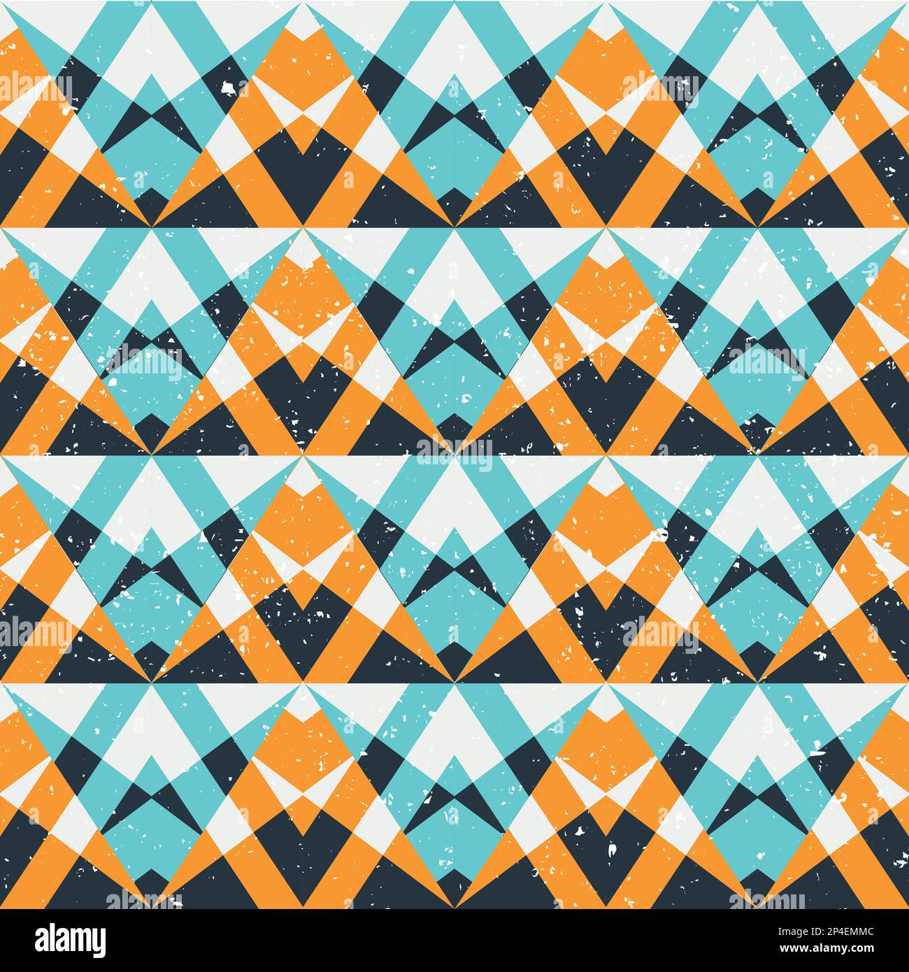 Mosaic seamless pattern with grunge effect Stock Vector